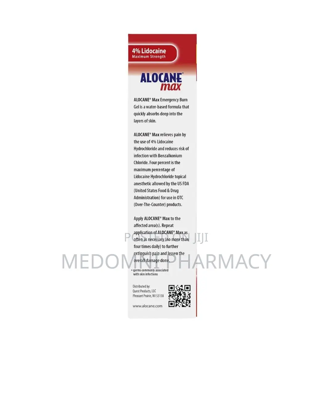 Alocane Max Lidocaine Gel – Instant Pain Burn Relief, 3.75oz
