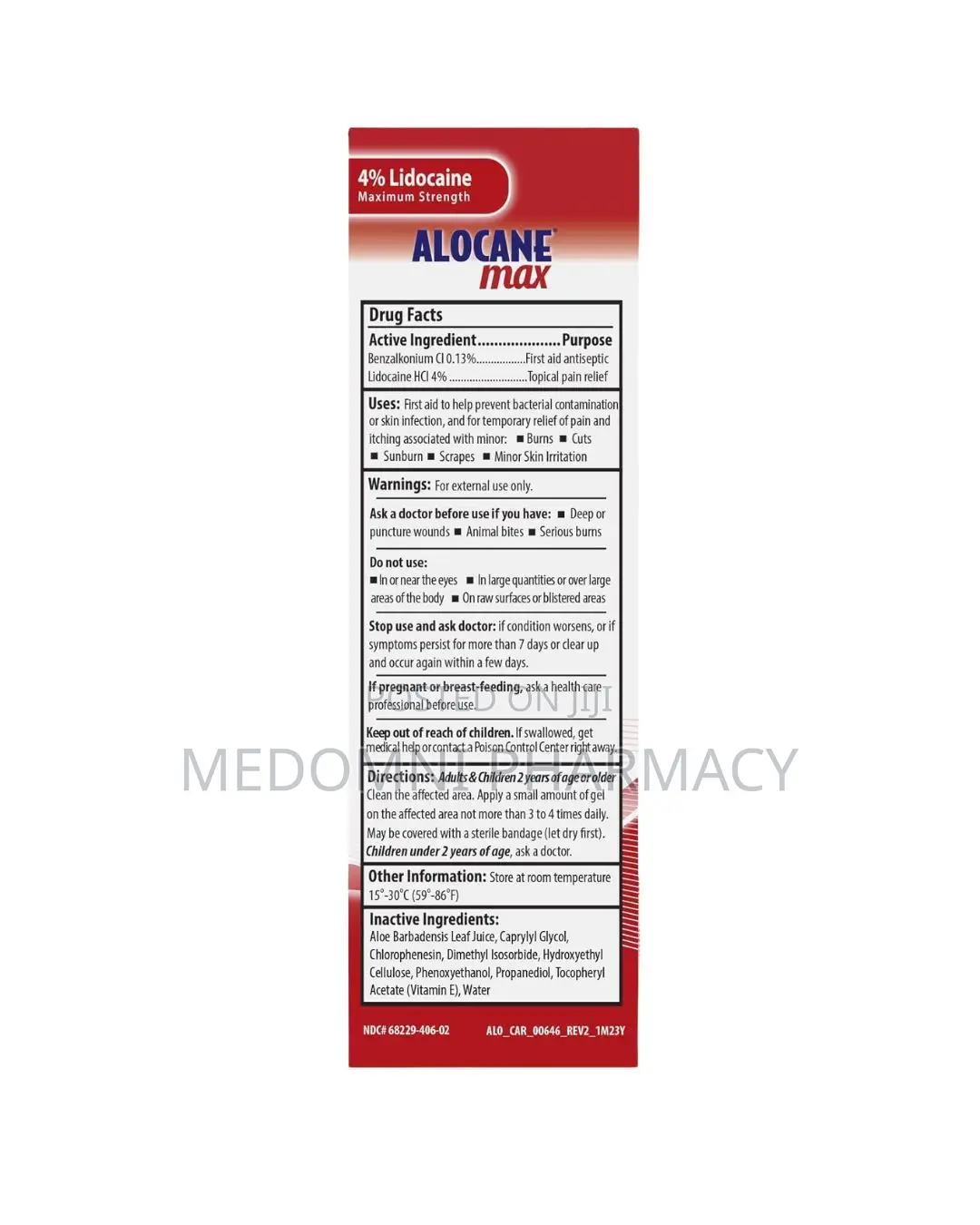 Alocane Max Lidocaine Gel – Instant Pain Burn Relief, 3.75oz