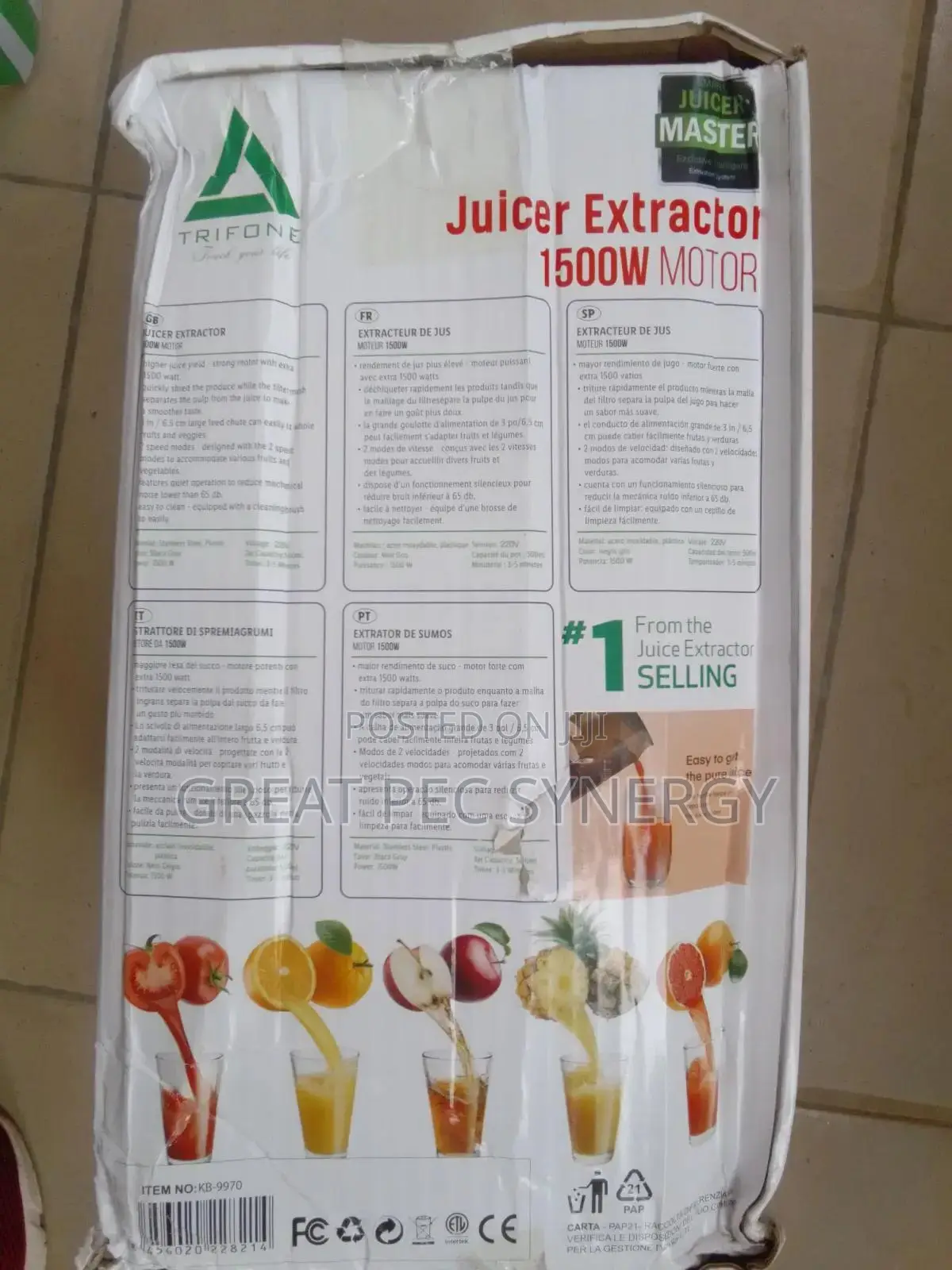 Trifone Juicer Extractor 1500w Motor
