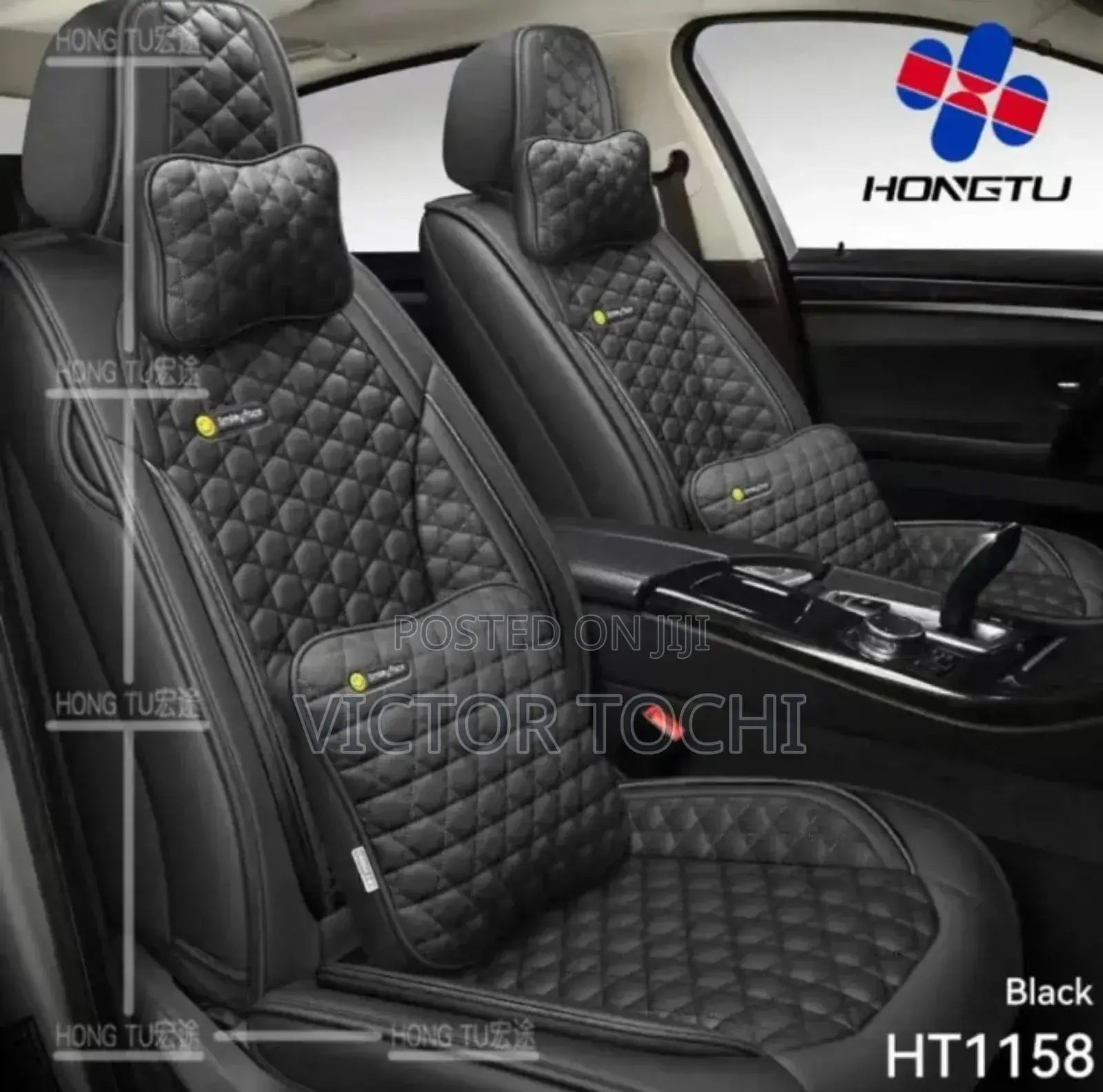 Quality Leather Plain Black Car Seat Covers