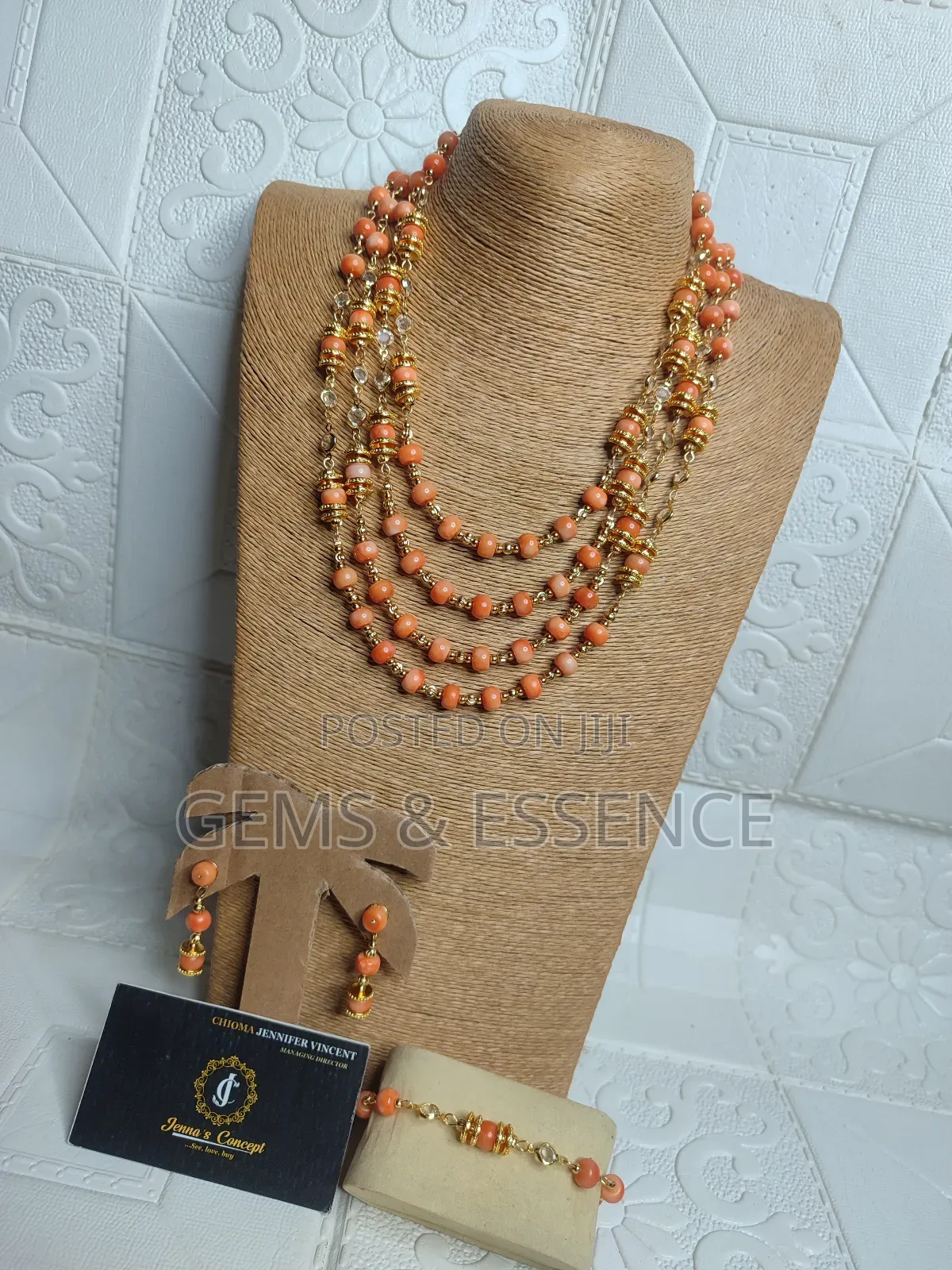 Vintage Coral Chain Necklace