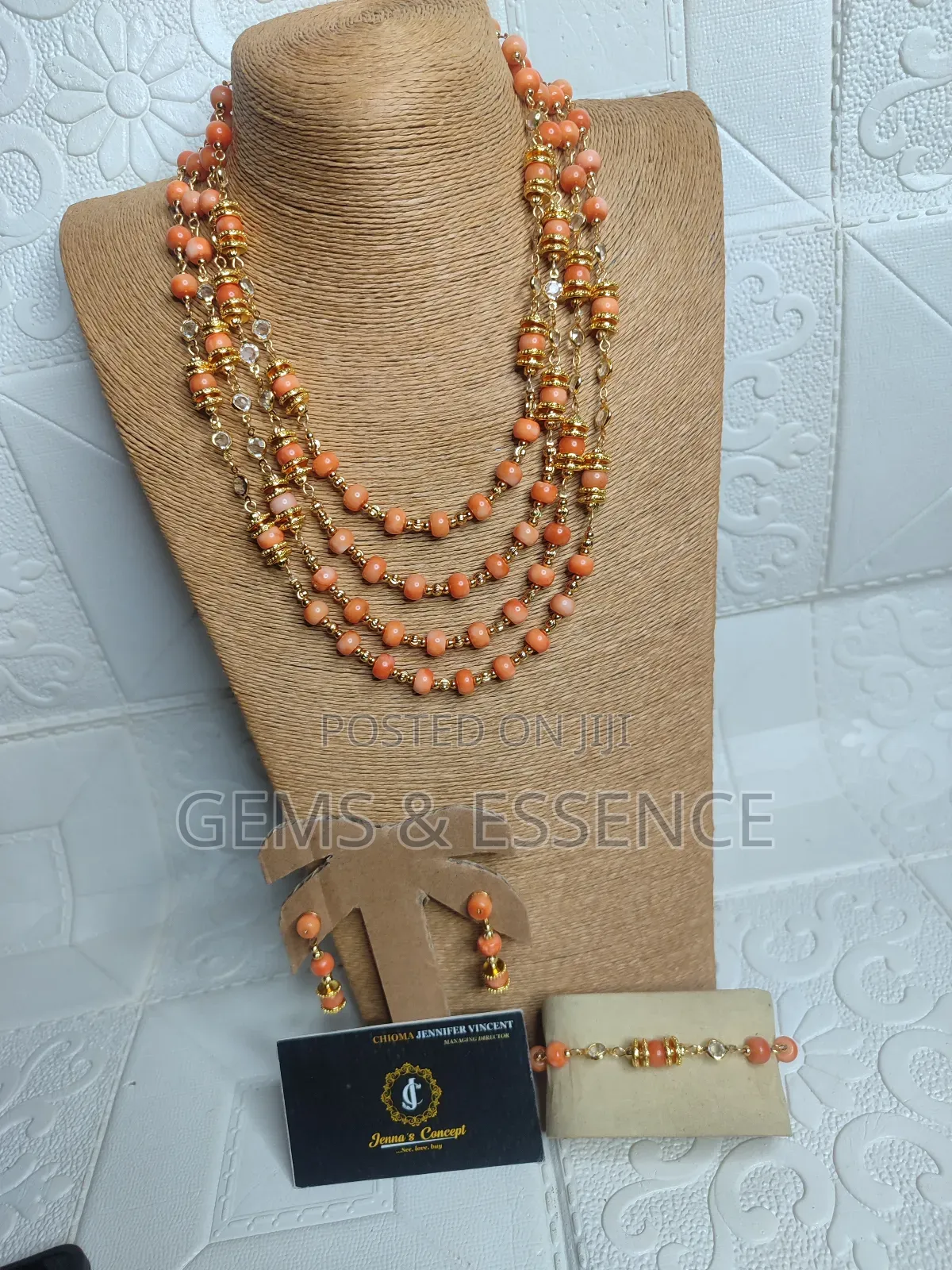 Vintage Coral Chain Necklace