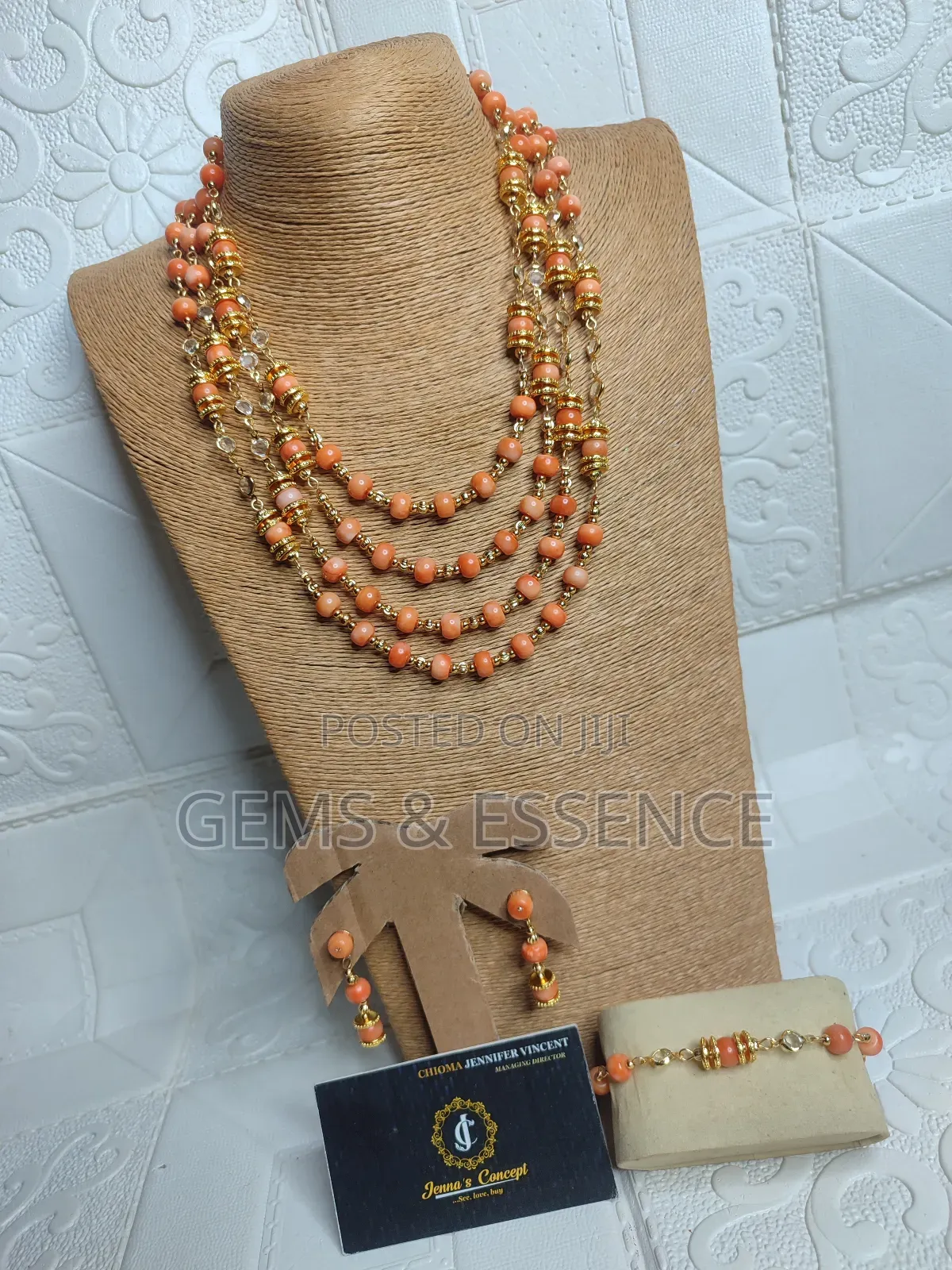 Vintage Coral Chain Necklace