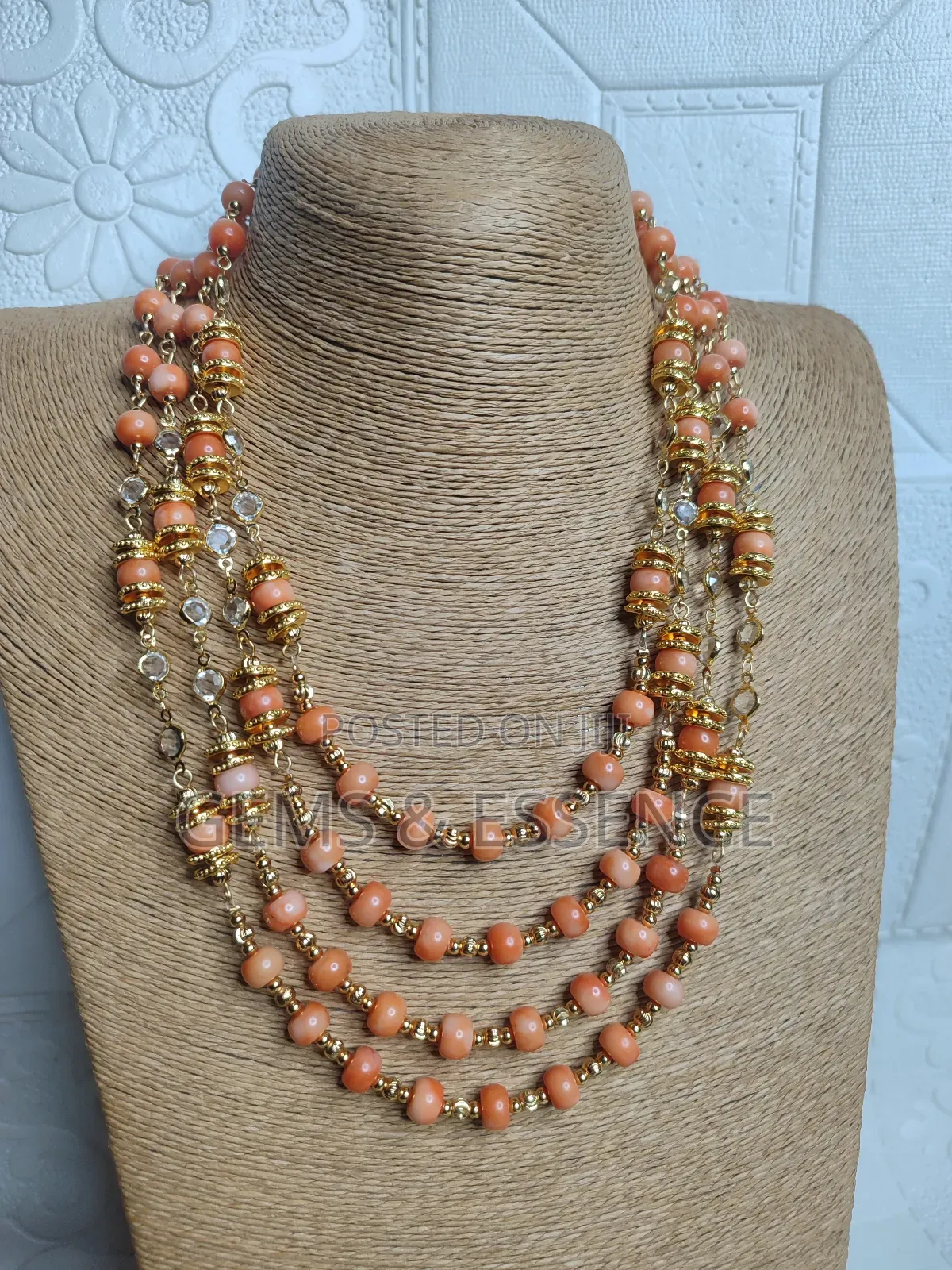 Vintage Coral Chain Necklace