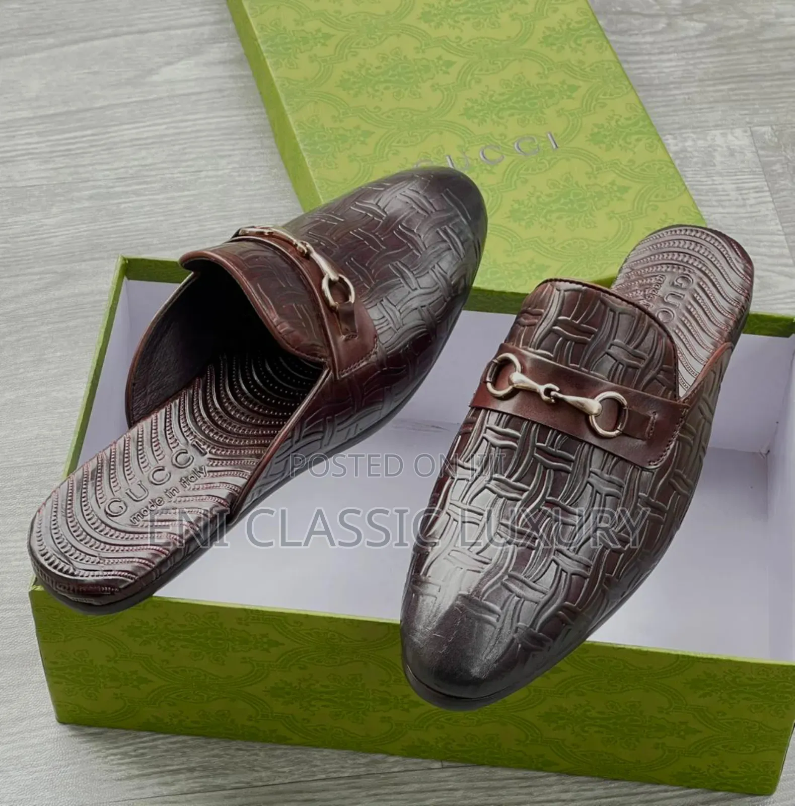 Pure Quality Luxury Men's Half Shoes Gucci 100% Leather Well Branded
