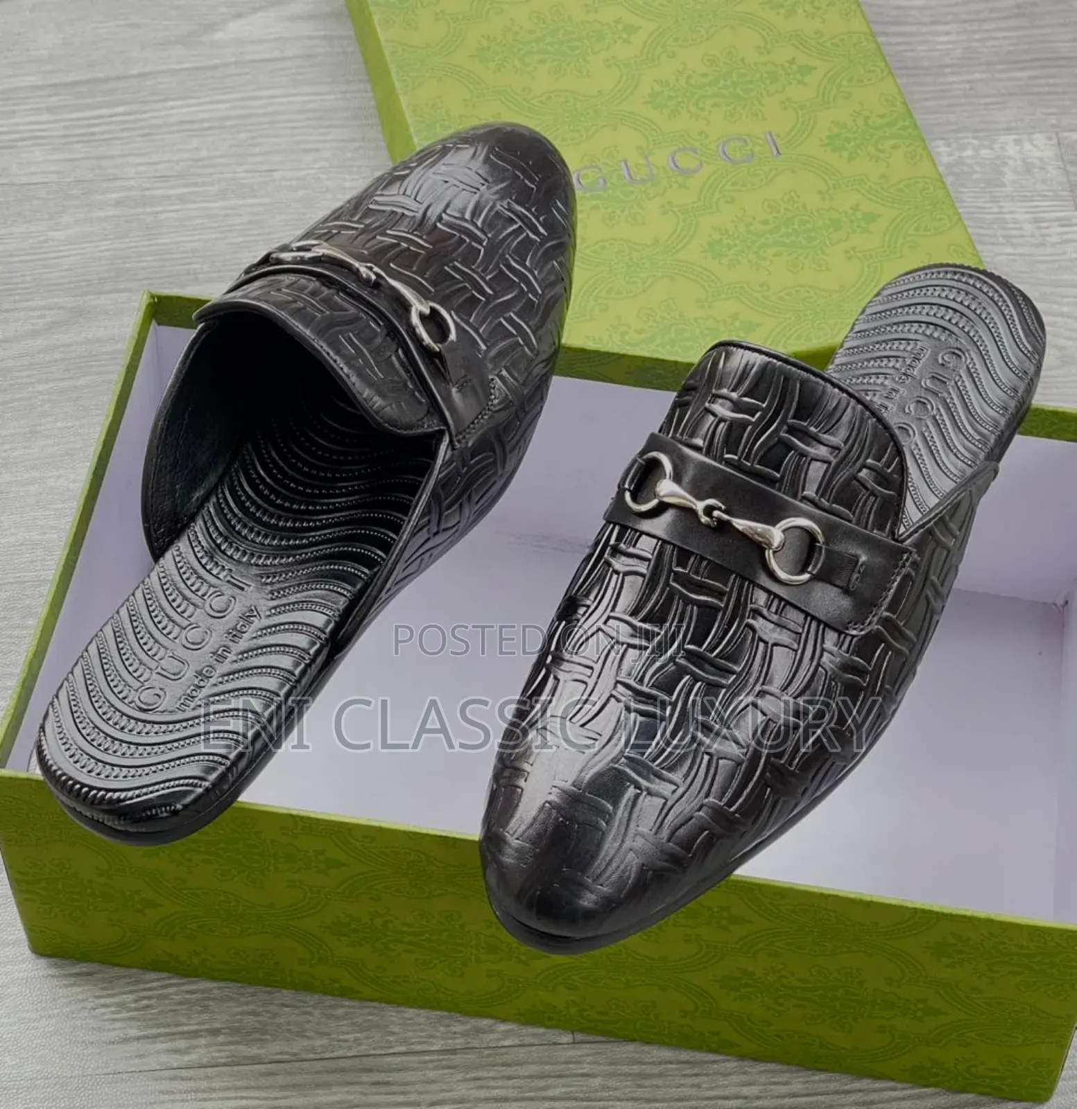 Pure Quality Luxury Men's Half Shoes Gucci 100% Leather Well Branded