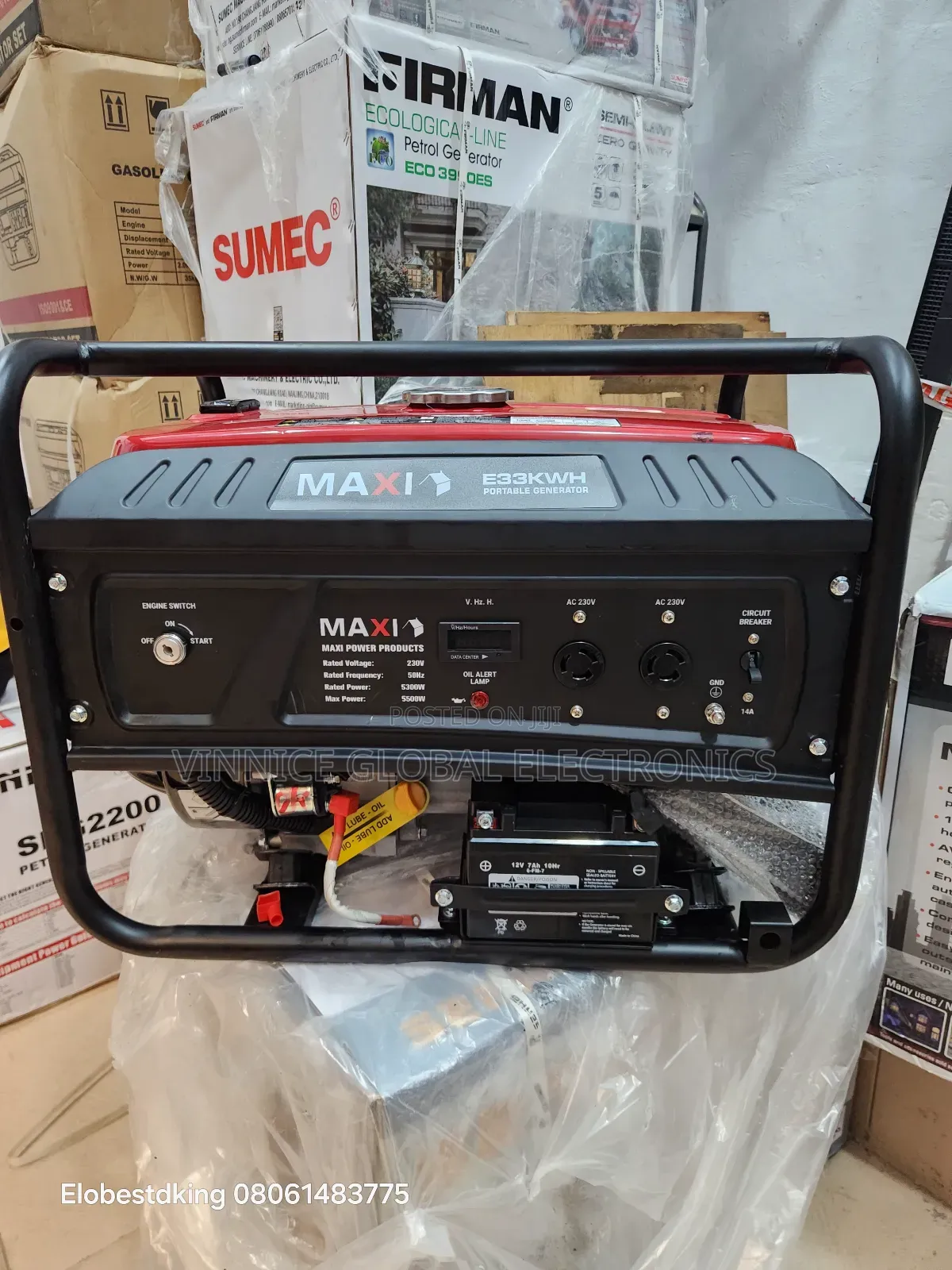5.5kva Maxi Petrol Generator 100% Copper Coil Key Start