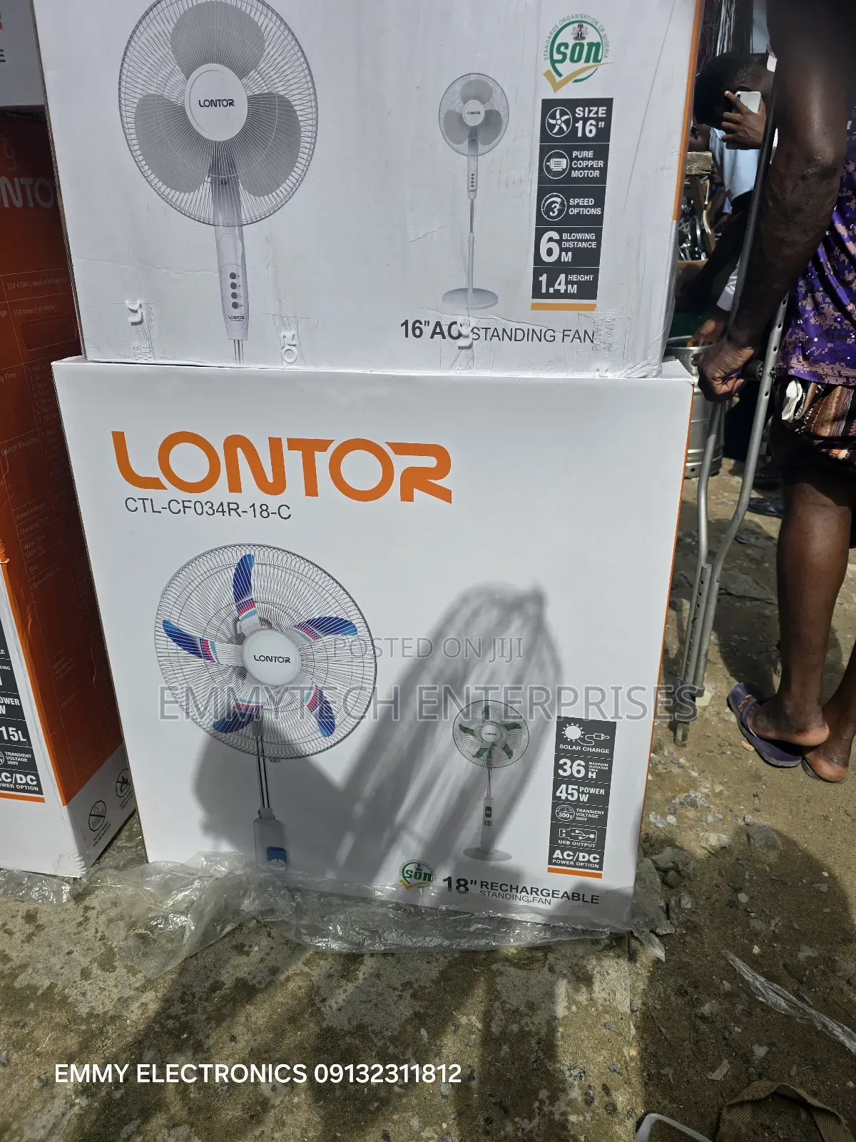 This Lontor Standing Rechargeable Fan Is Very Strong 36h Long Last