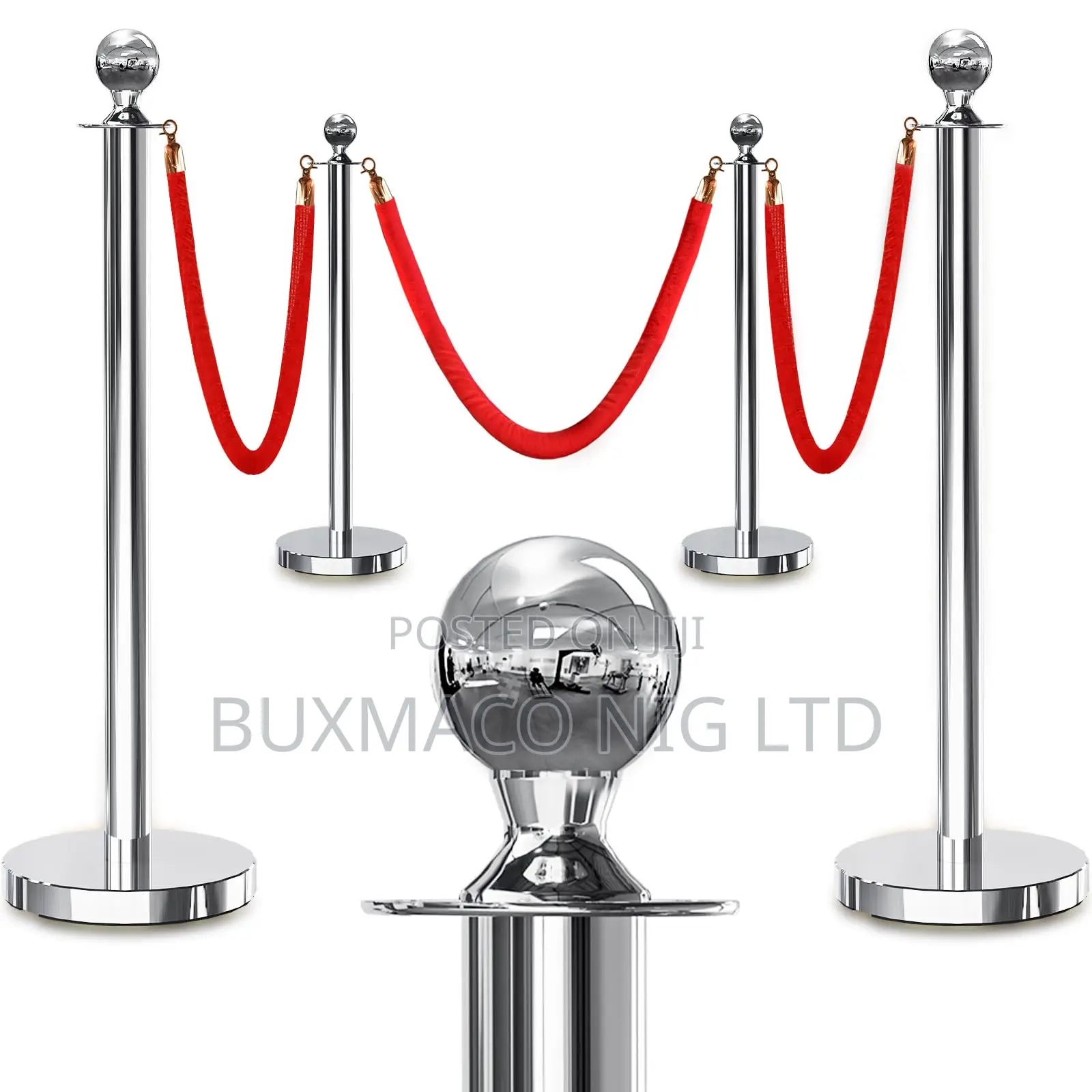 Stanshion Pole Barrier With Rope (2pcs Poles)