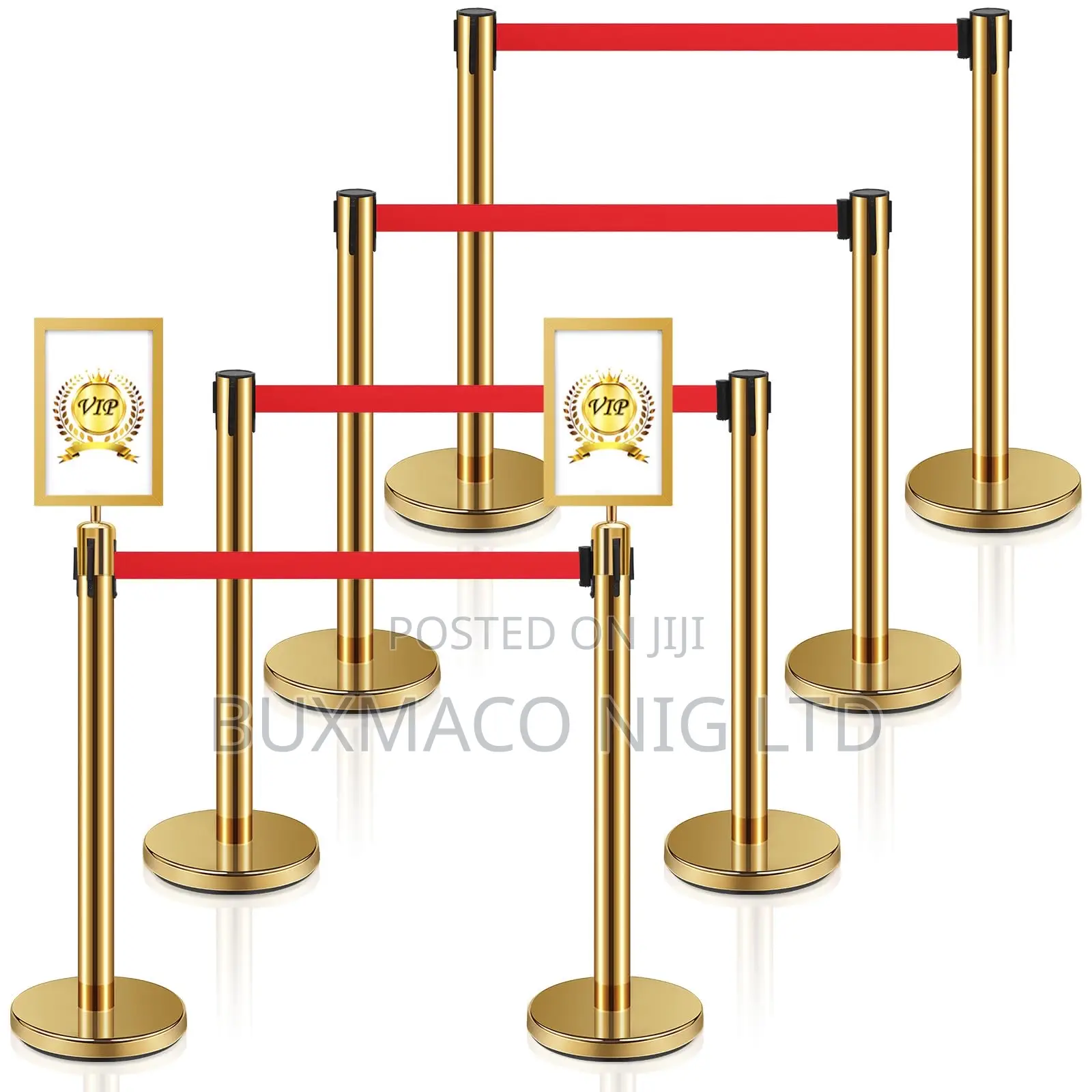 Gold Stanchion Pole With Belt (2pcs Poles)