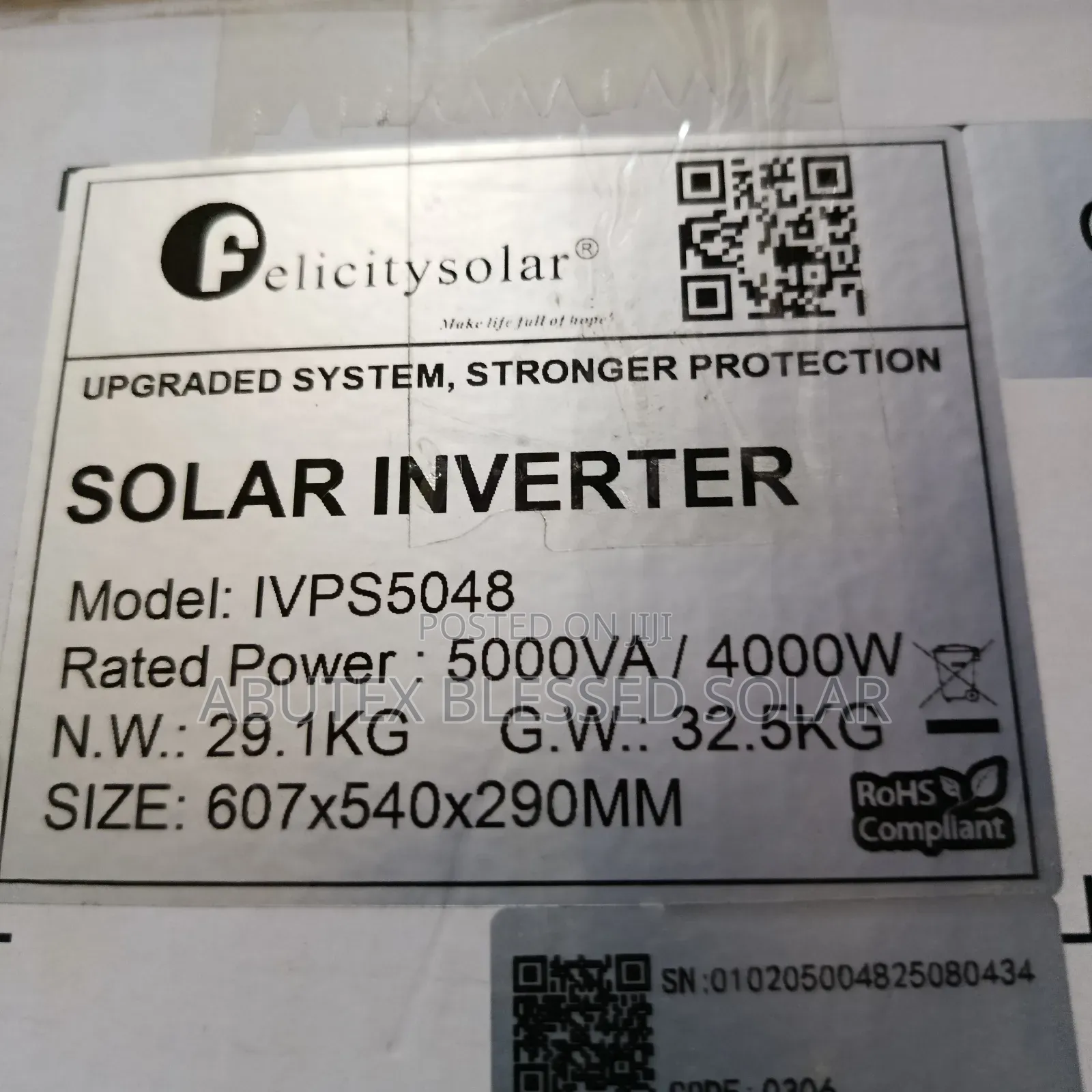 5kva 48v Felicity Solar Inverter Onon Hybrid Ivps