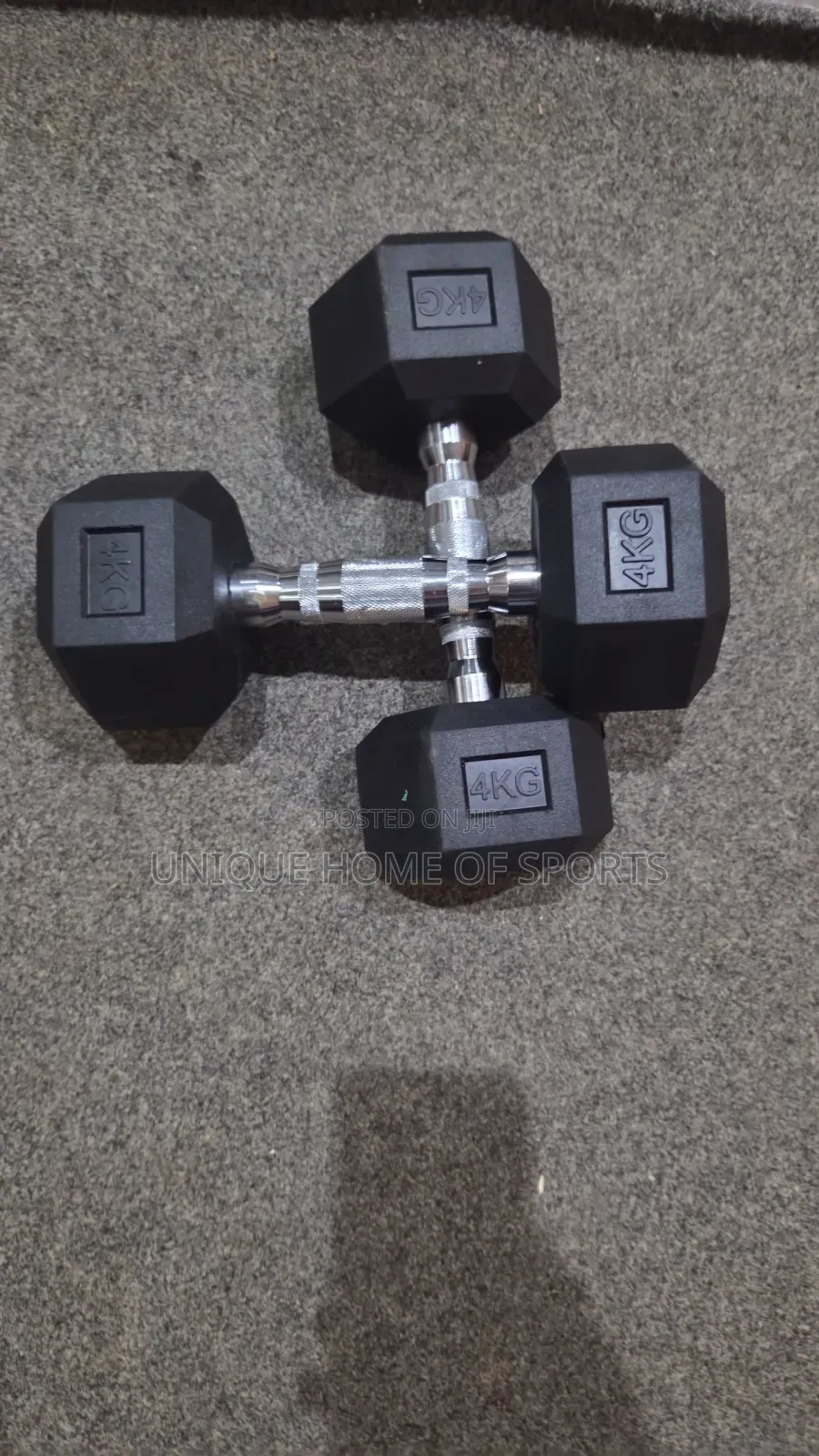 A Pair Of 4kg Hexagon Dumbbell