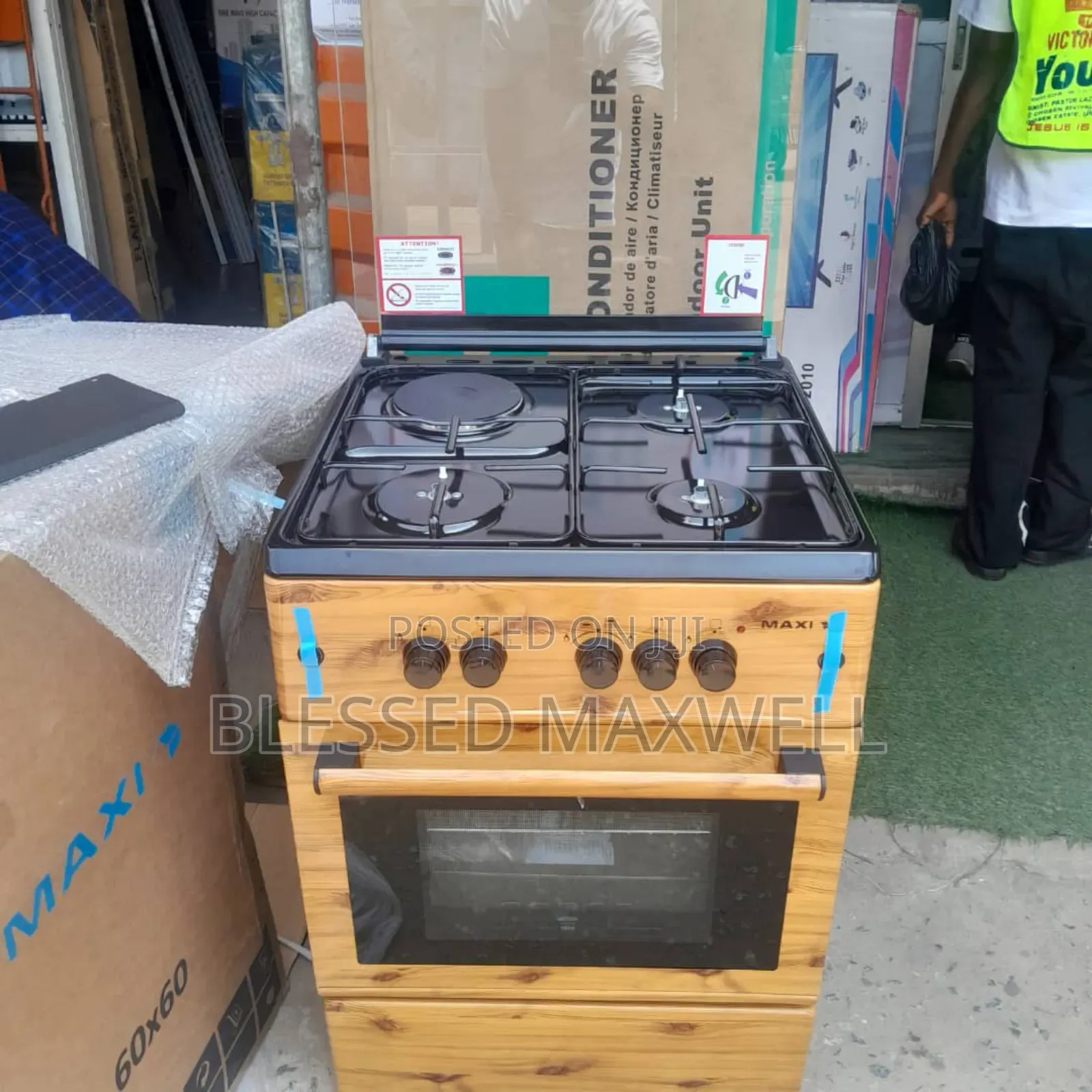 Maxi Gas Cooker 6060 3 Gas 1 Electric Wood