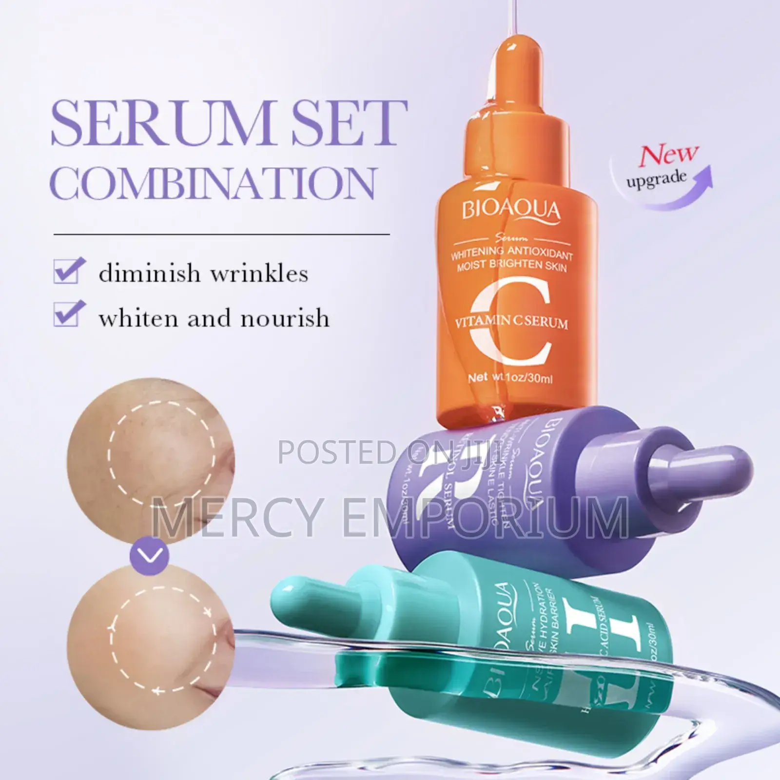 3in1 Skin-Solution Kit. Vitamin C, Hyaluronic Acid Retinol Set
