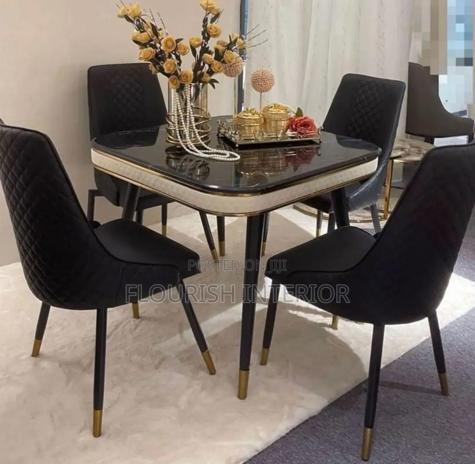 Marble Quality Standard Design Dining Set by 4