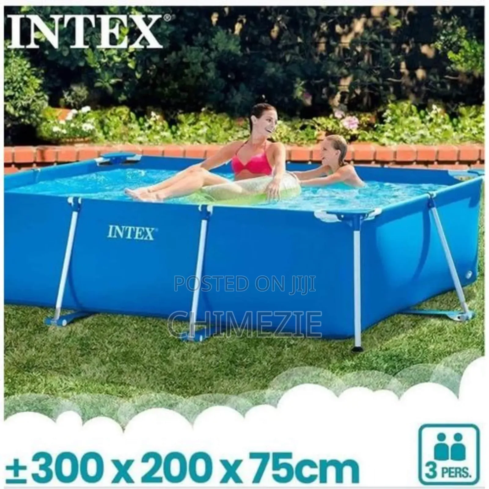 Quality 28272 Rectangular Frame Pool 3m X 2m X 75cm