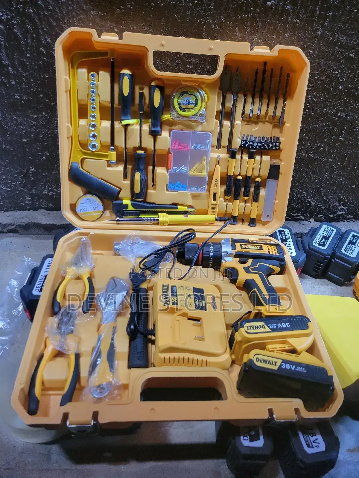36v Dewalt Cordless Yellow Tools Box