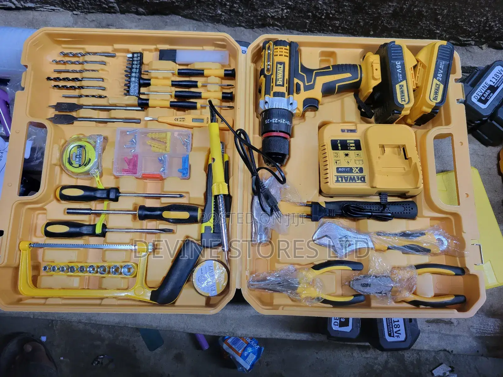 36v Dewalt Cordless Yellow Tools Box