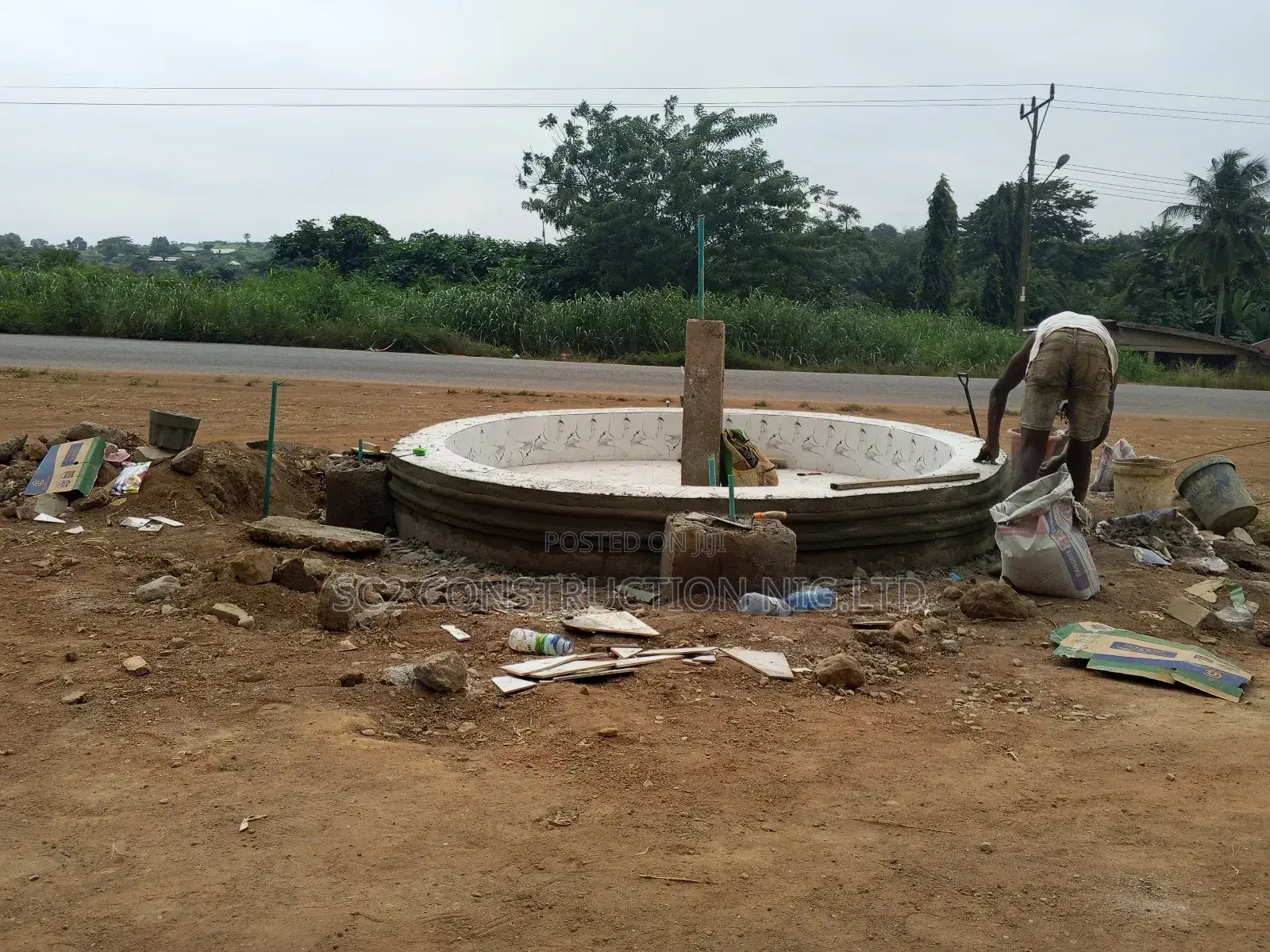 Biodigester Toilet Tank and Water Fall