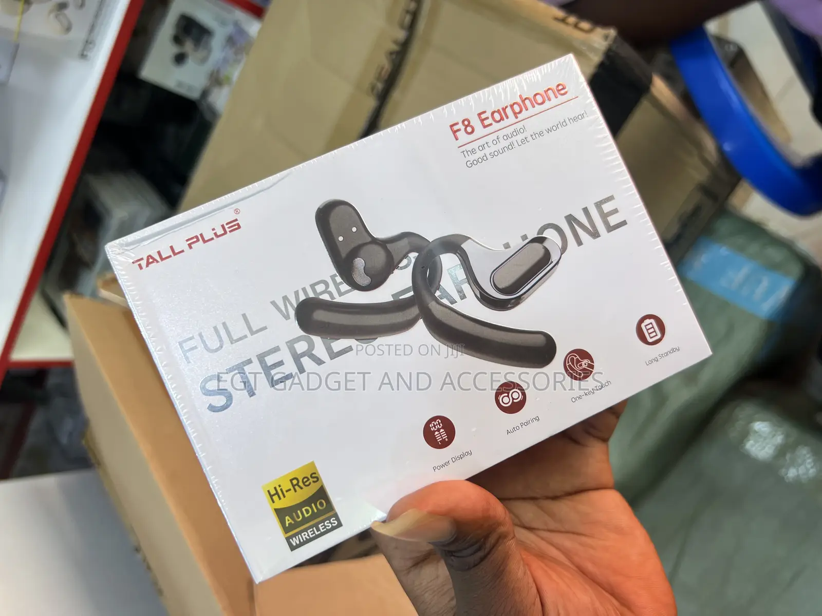 Tall Plus F8 Earphone" Which Are Wireless, Hi-Res Audio Earbuds.