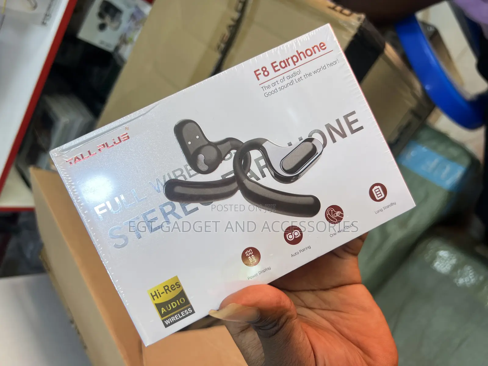 Tall Plus F8 Earphone" Which Are Wireless, Hi-Res Audio Earbuds.