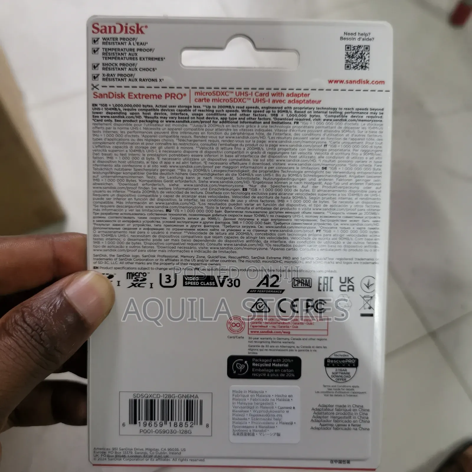 Sandisk 128gb Extreme Pro Microsdxc Uhs-I Card With Adapter