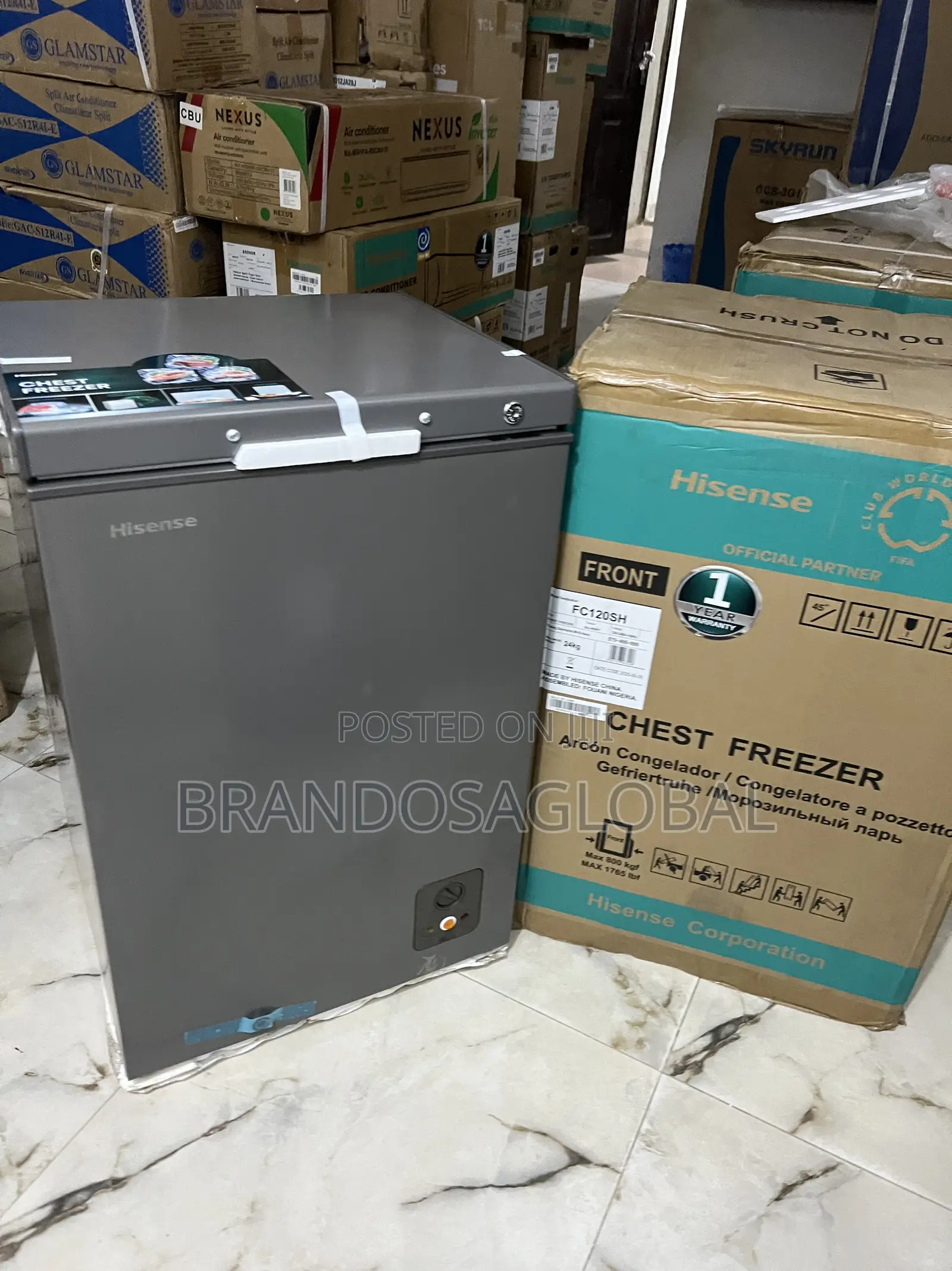 Hisense Chest Freezer 95l Fast Freezer, Silver, R600 Gas- Fc120sh