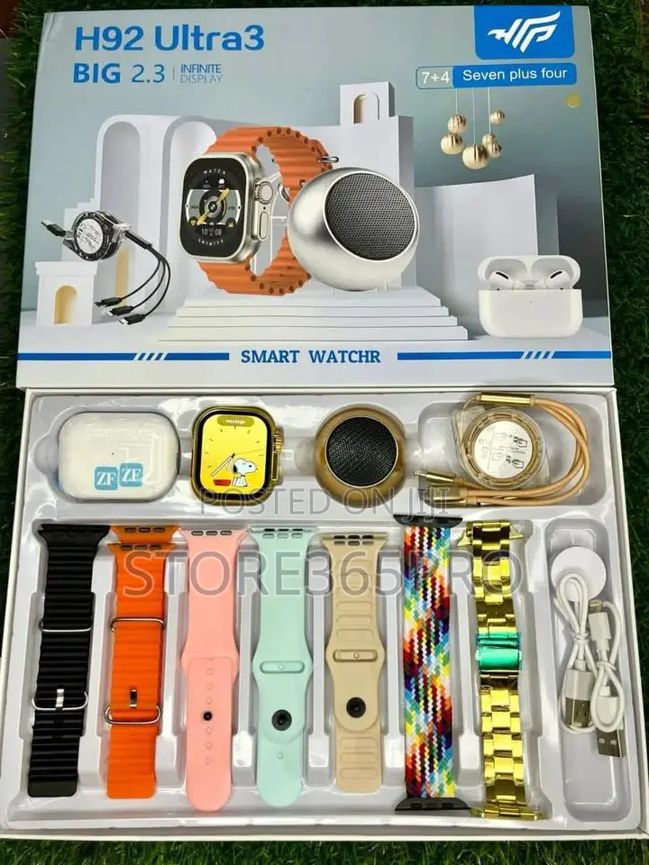 H92 Smart Watch, Free Airpod, Free Speaker, 7 Straps
