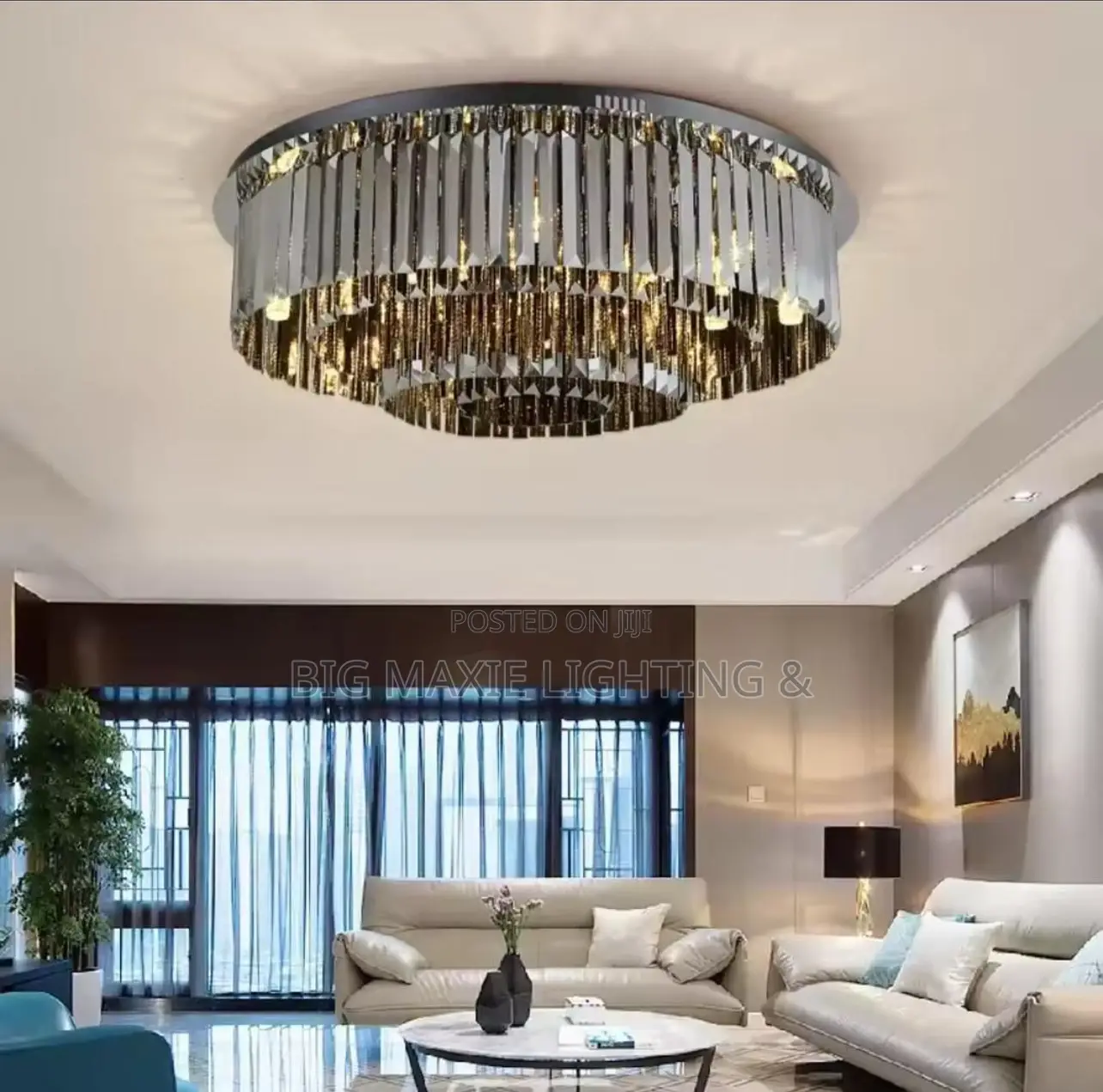 Luxury Smokey Glass Living Room Crystal Chandelier