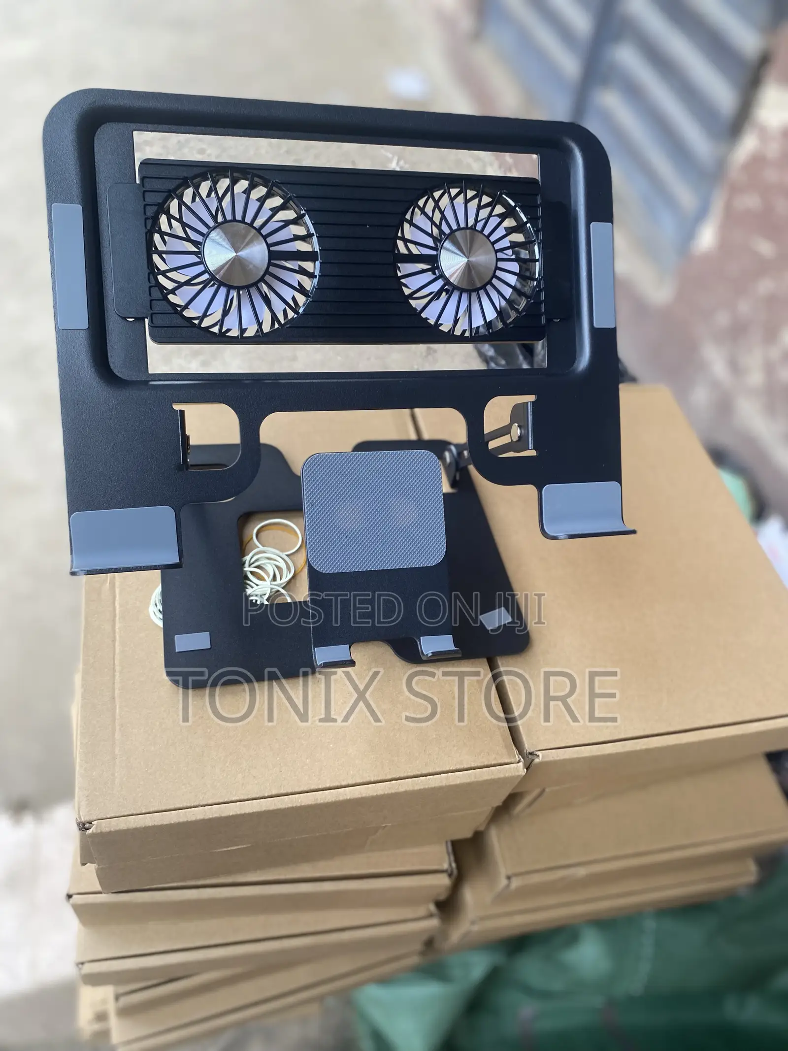 2in1 Steel Laptop/Deskstop Stand With Cooling Fan