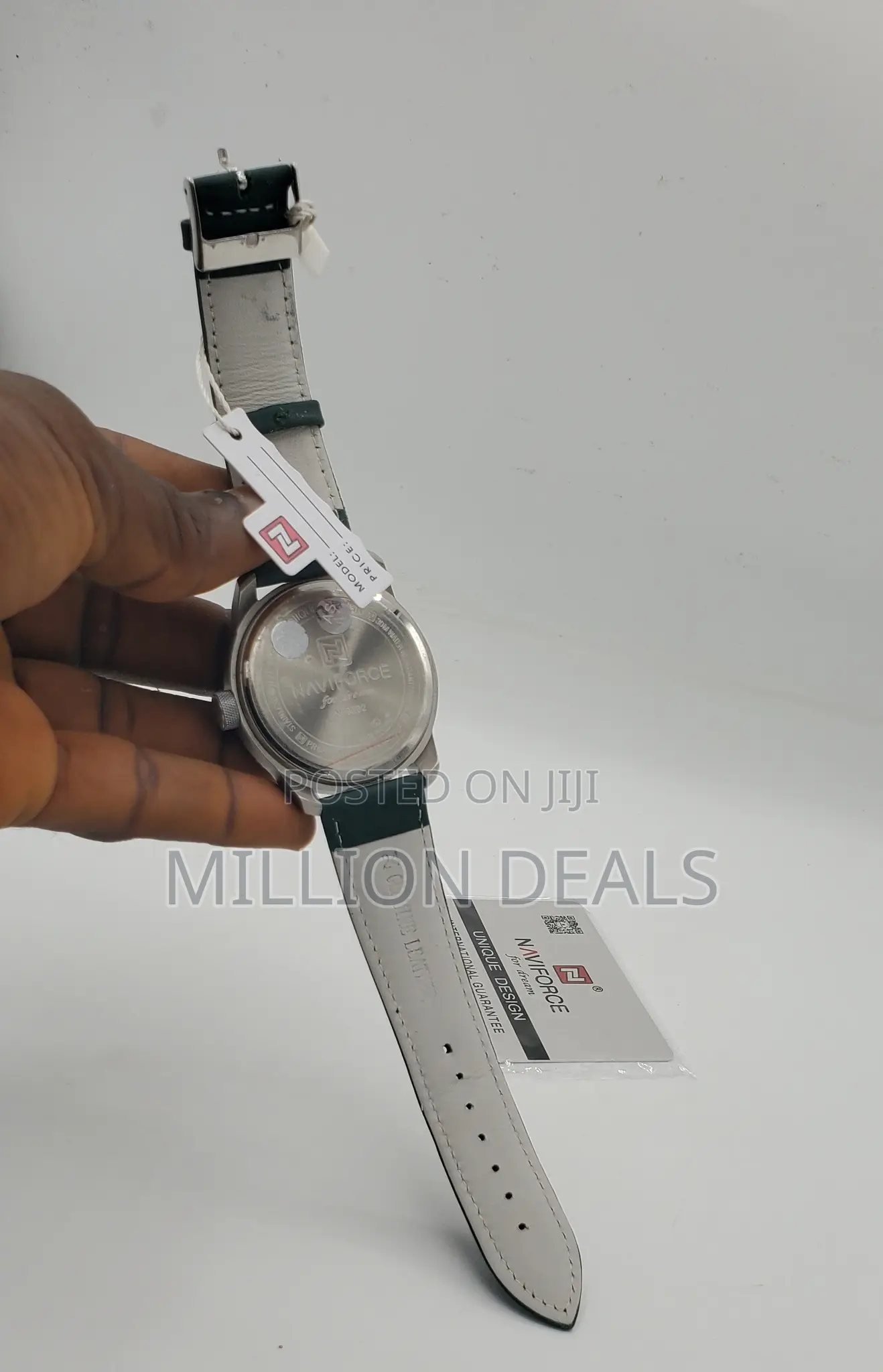Leather Strap Green Unique Men's Wrist Watch