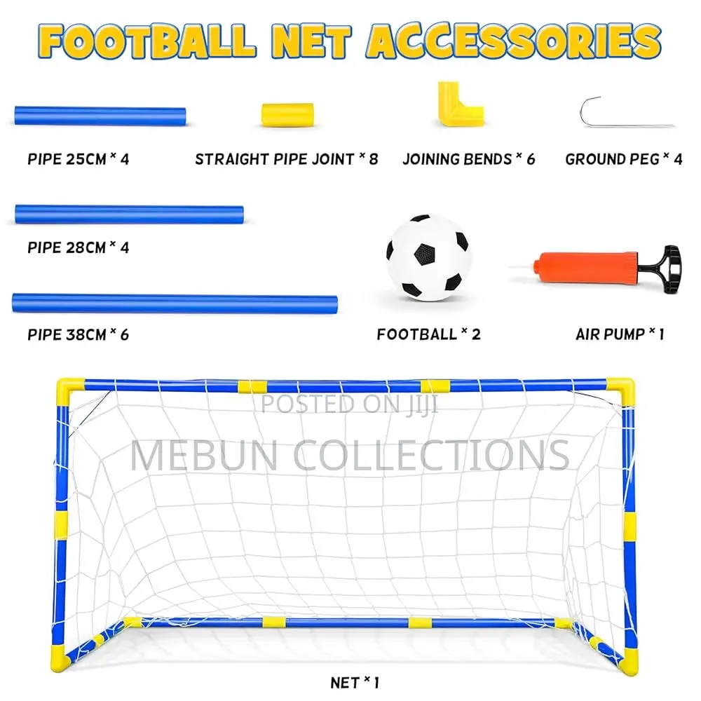 Children Football Goal Post Net With Ball Pump