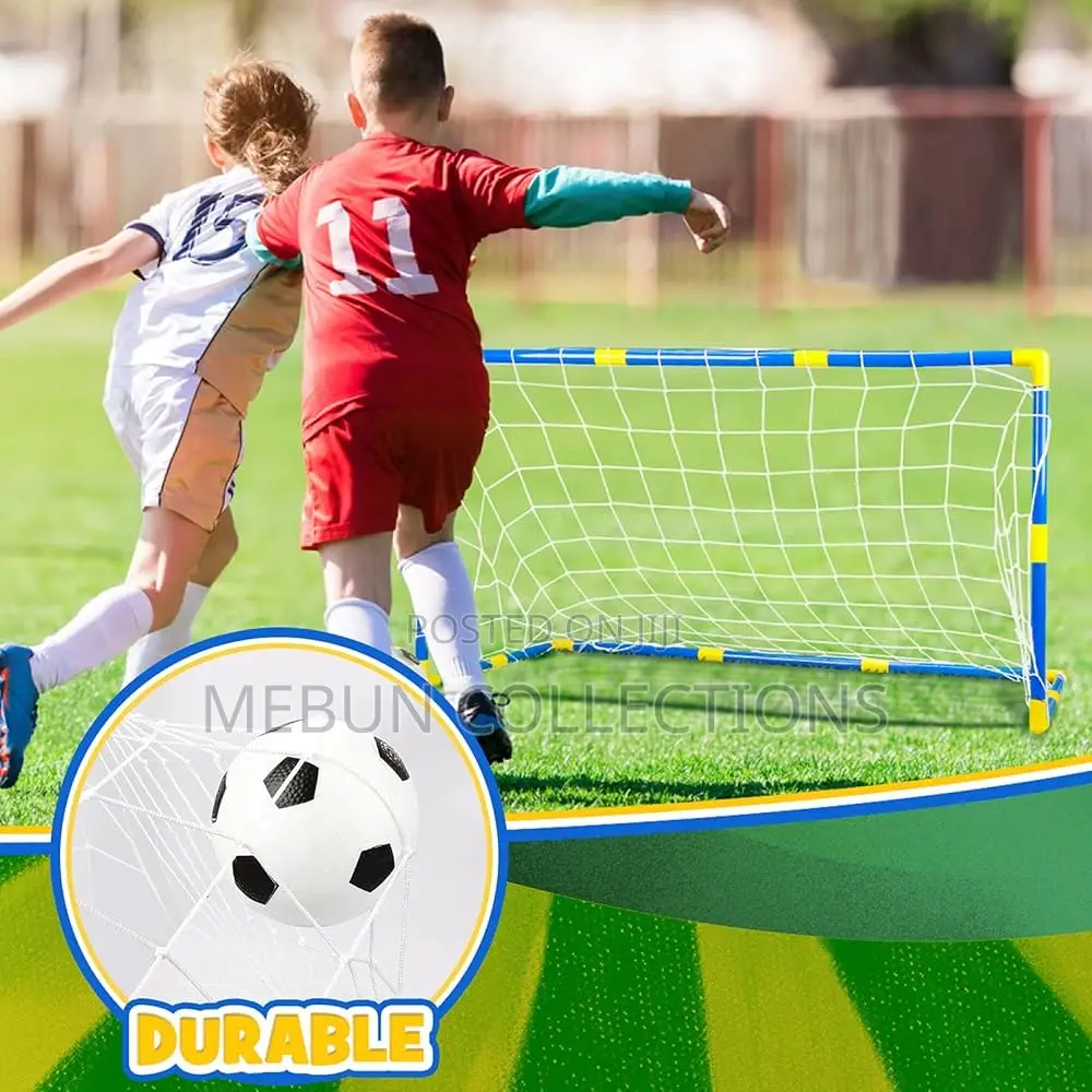 Children Football Goal Post Net With Ball Pump