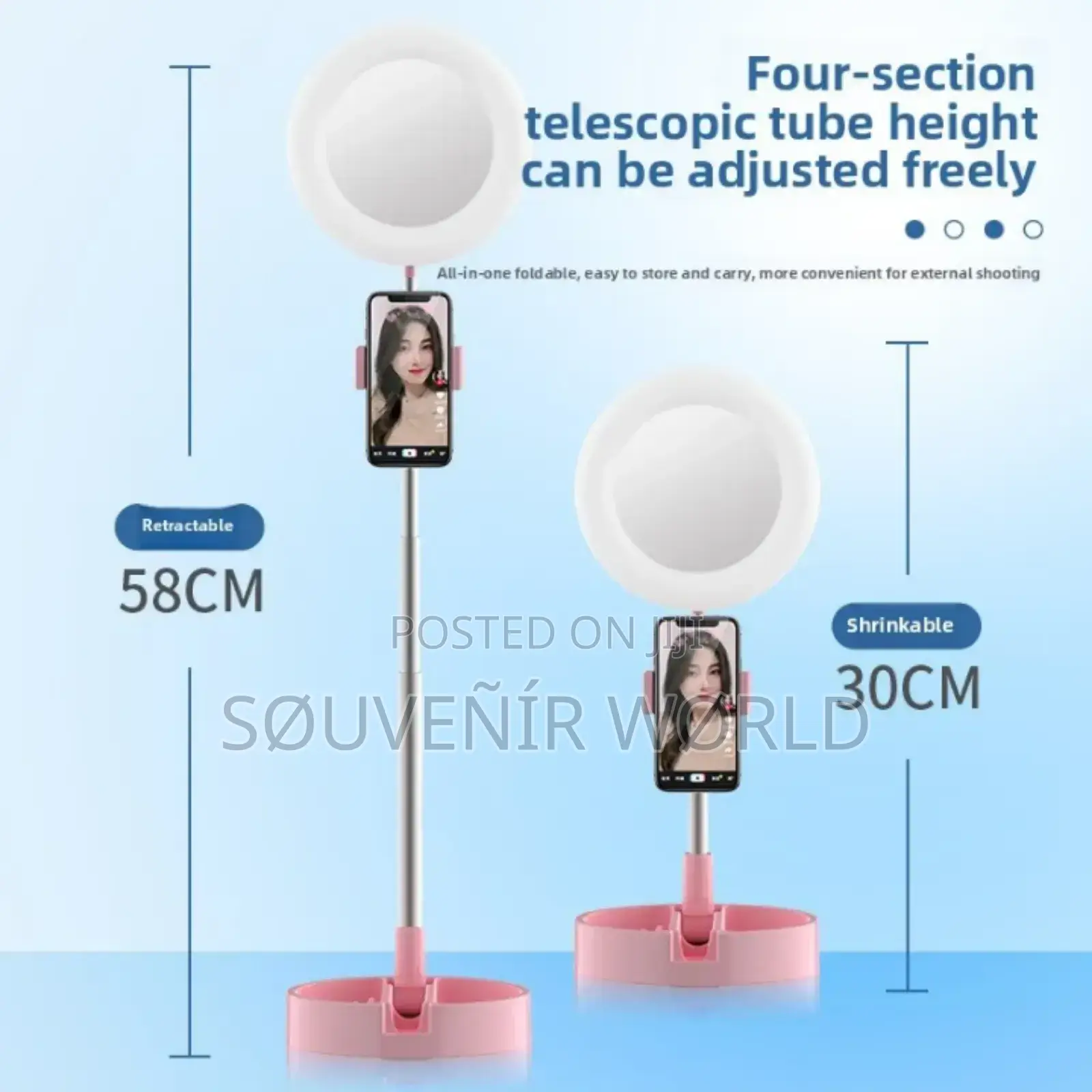 Lampu Ring Light With Phone Holder