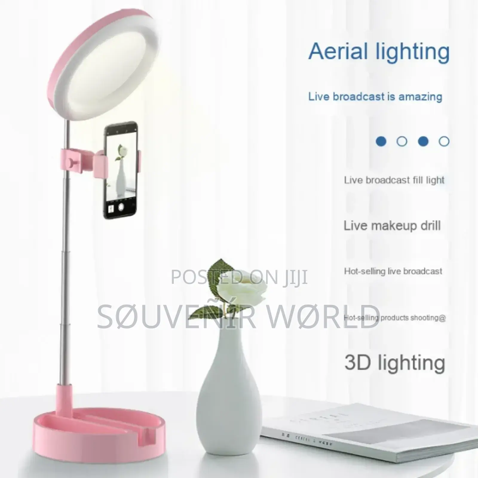 Lampu Ring Light With Phone Holder