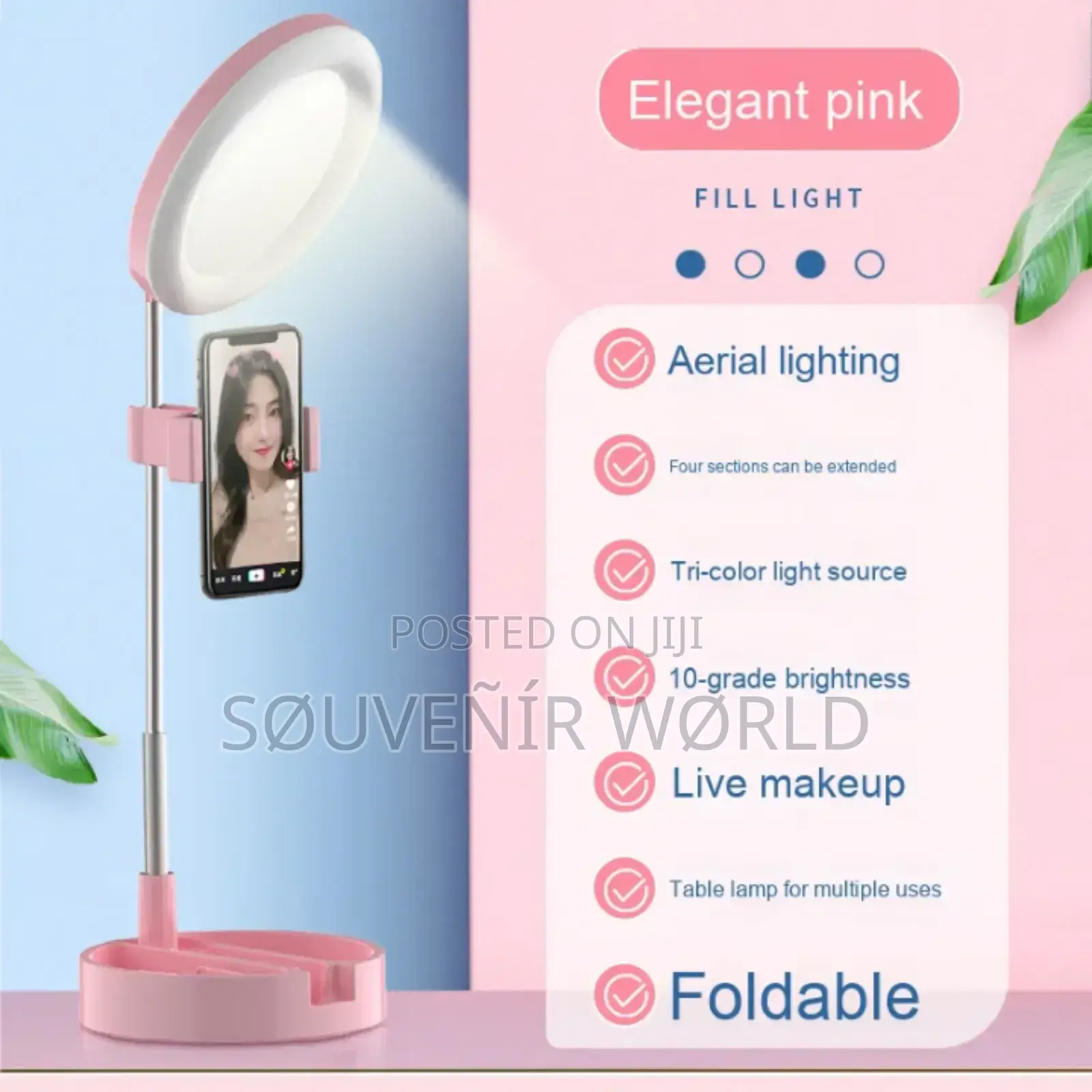 Lampu Ring Light With Phone Holder