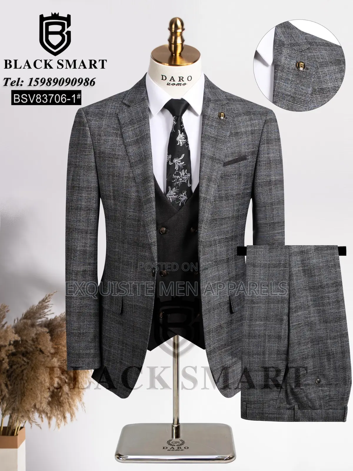 Quality Turkish Style Daro Checked Men’S Suit