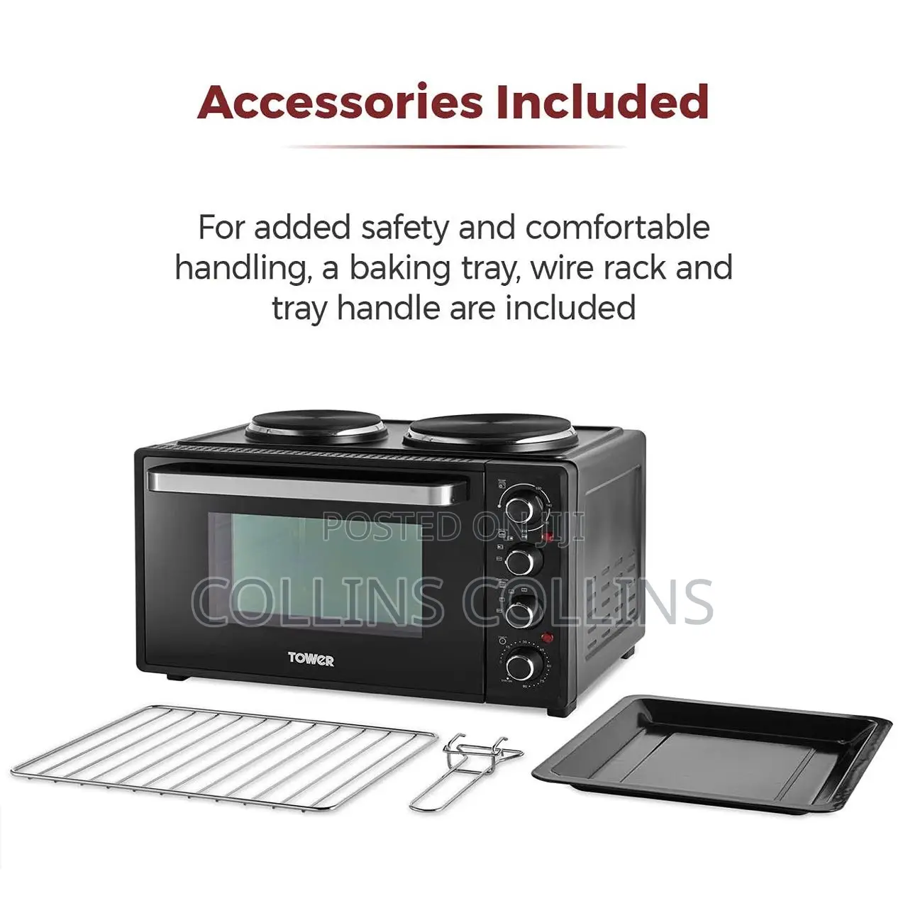 Tower 32l Mini Oven With Dual Hot Plates,