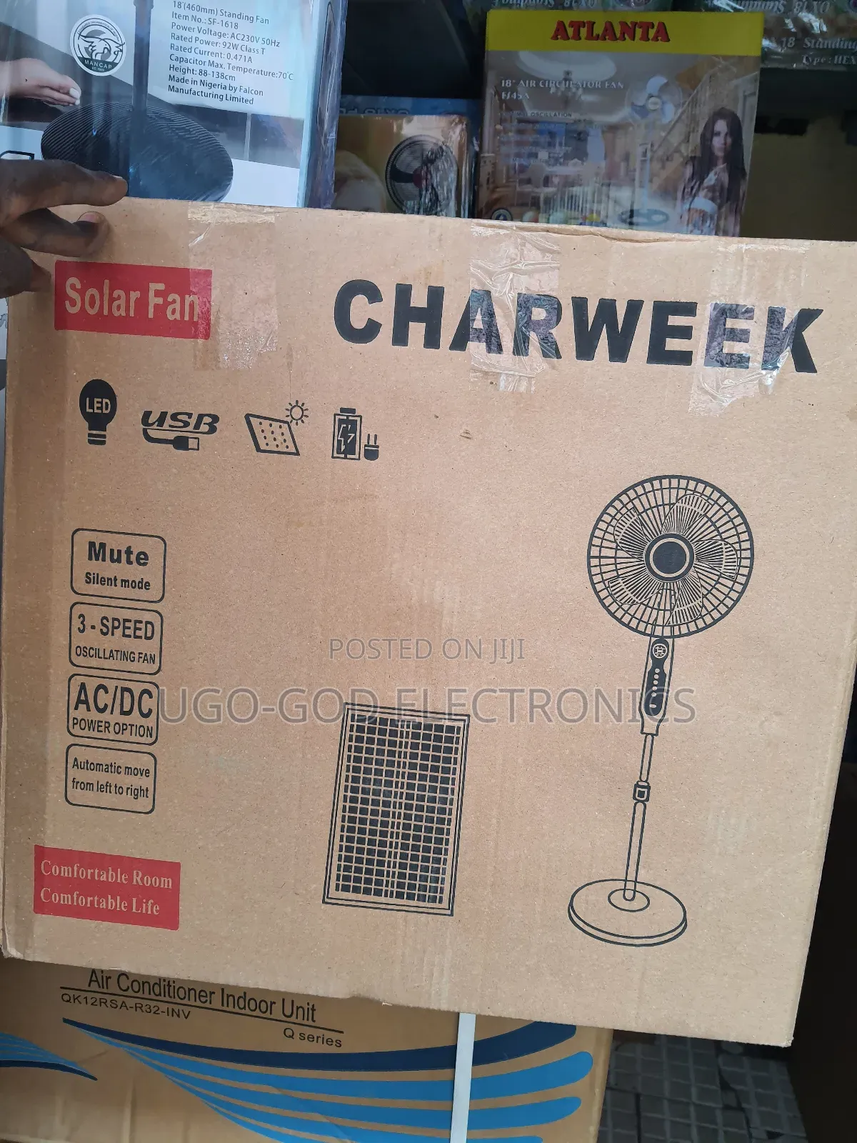 Charweek Solar Rechargeable Fans