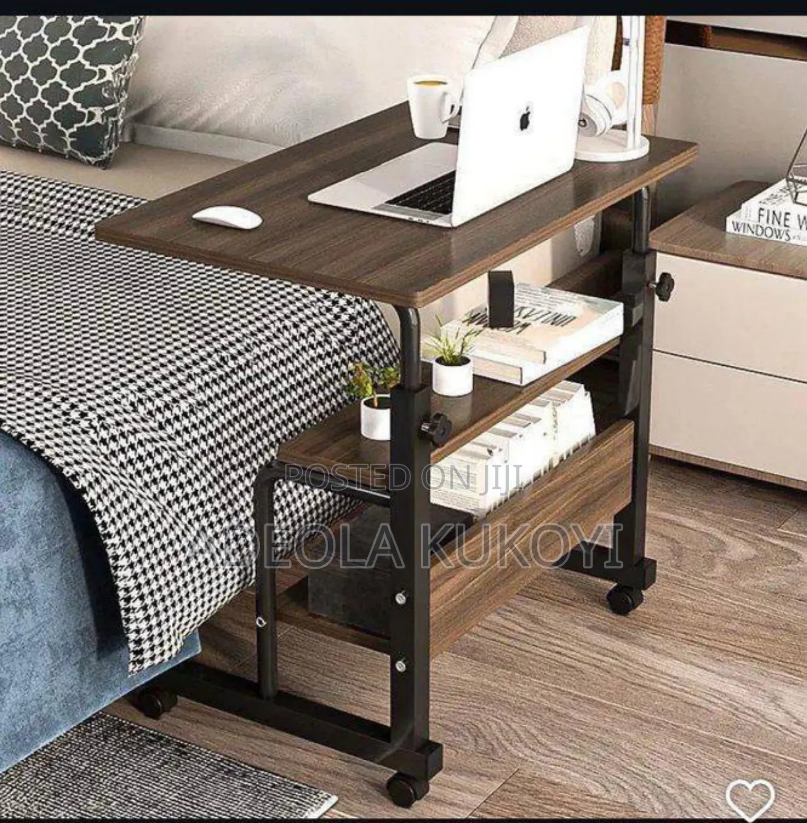 Double Layer Laptop Table (Brown Black)