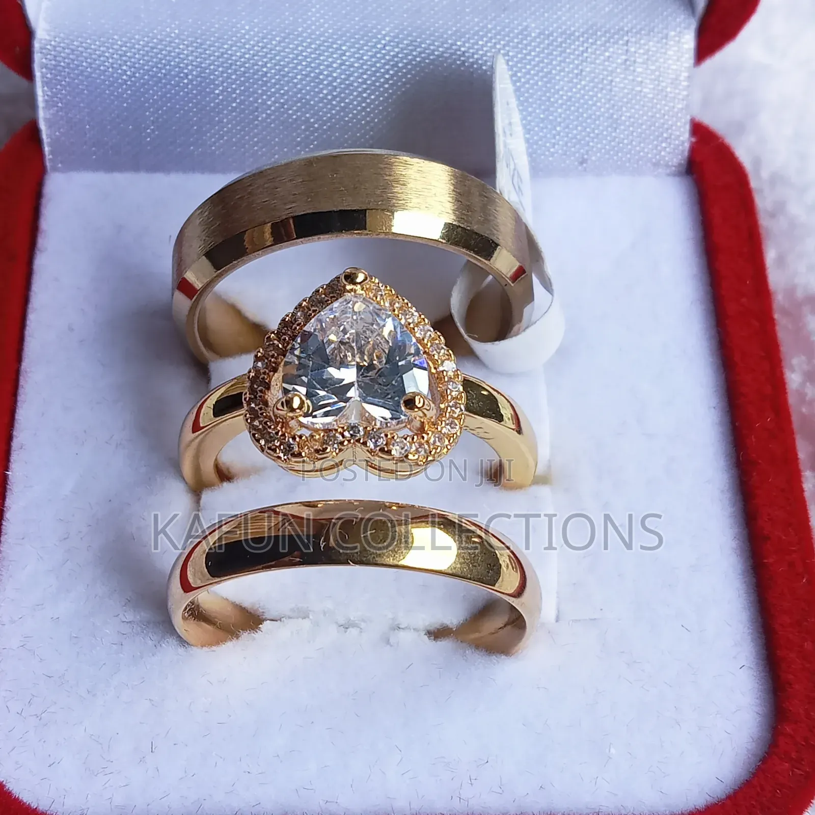 Non-Fading. Titanium Stainless Steel. Gold/Silver Ring Set
