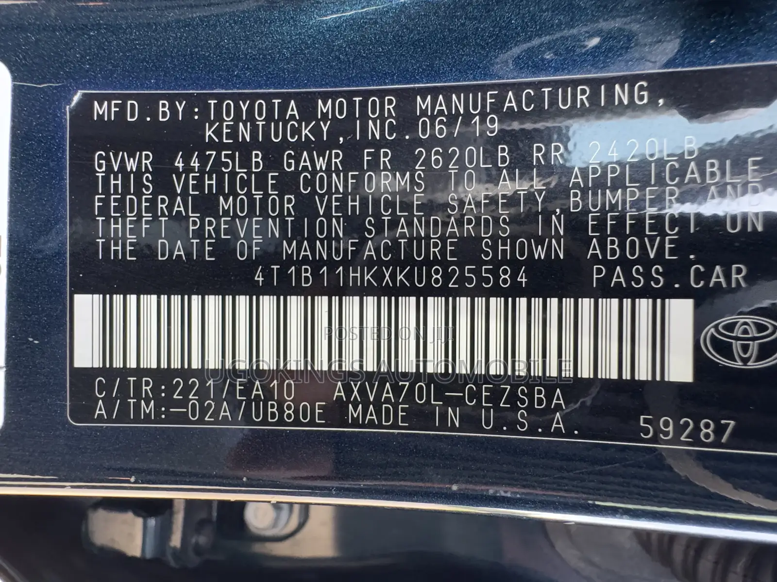 Toyota Camry SE FWD 2020 Gray