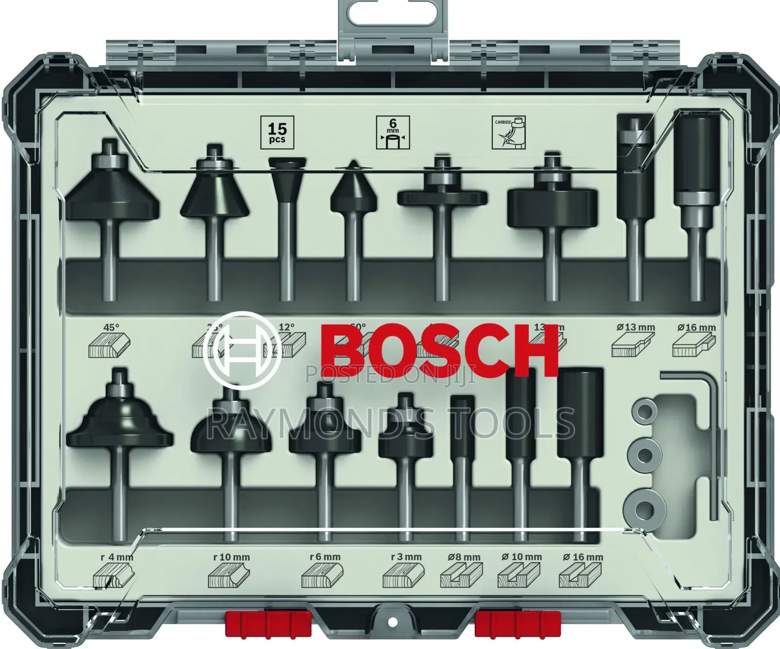 Set of Wood Router Bit 15pcs Bosch