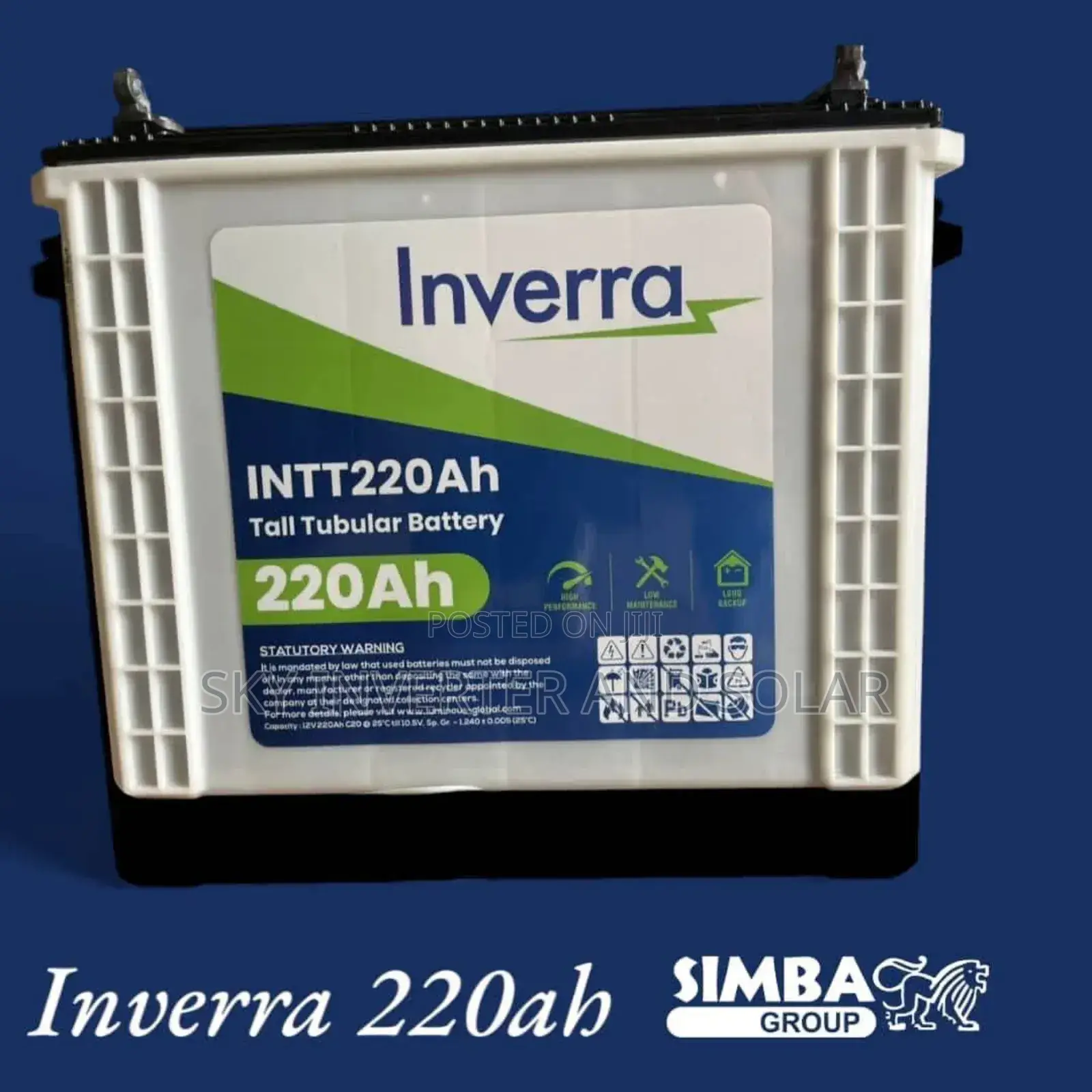 220ah Inverra Tubular Battery