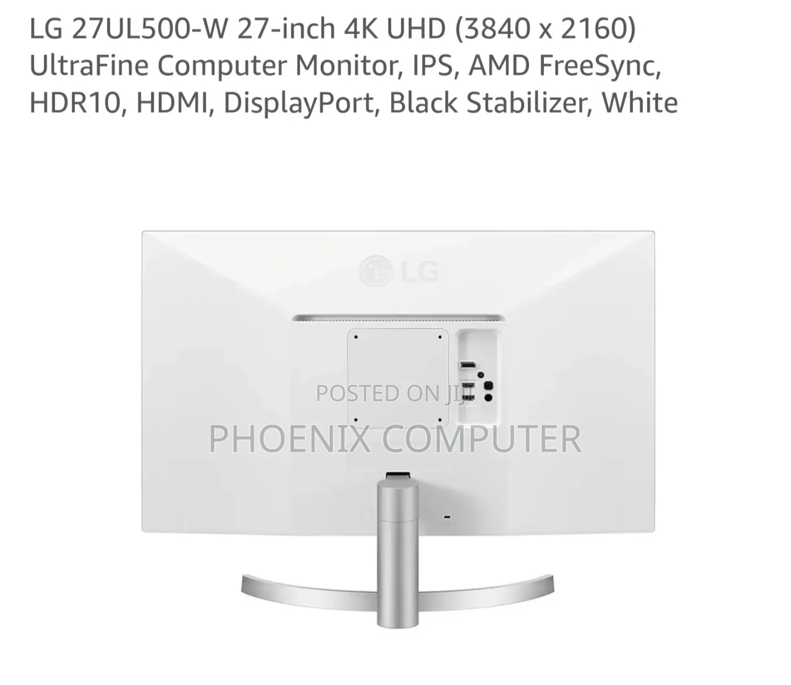 Lg 27ul500-W 27-Inch Uhd (3840 X 2160) Ultrafine Monitor, Ips