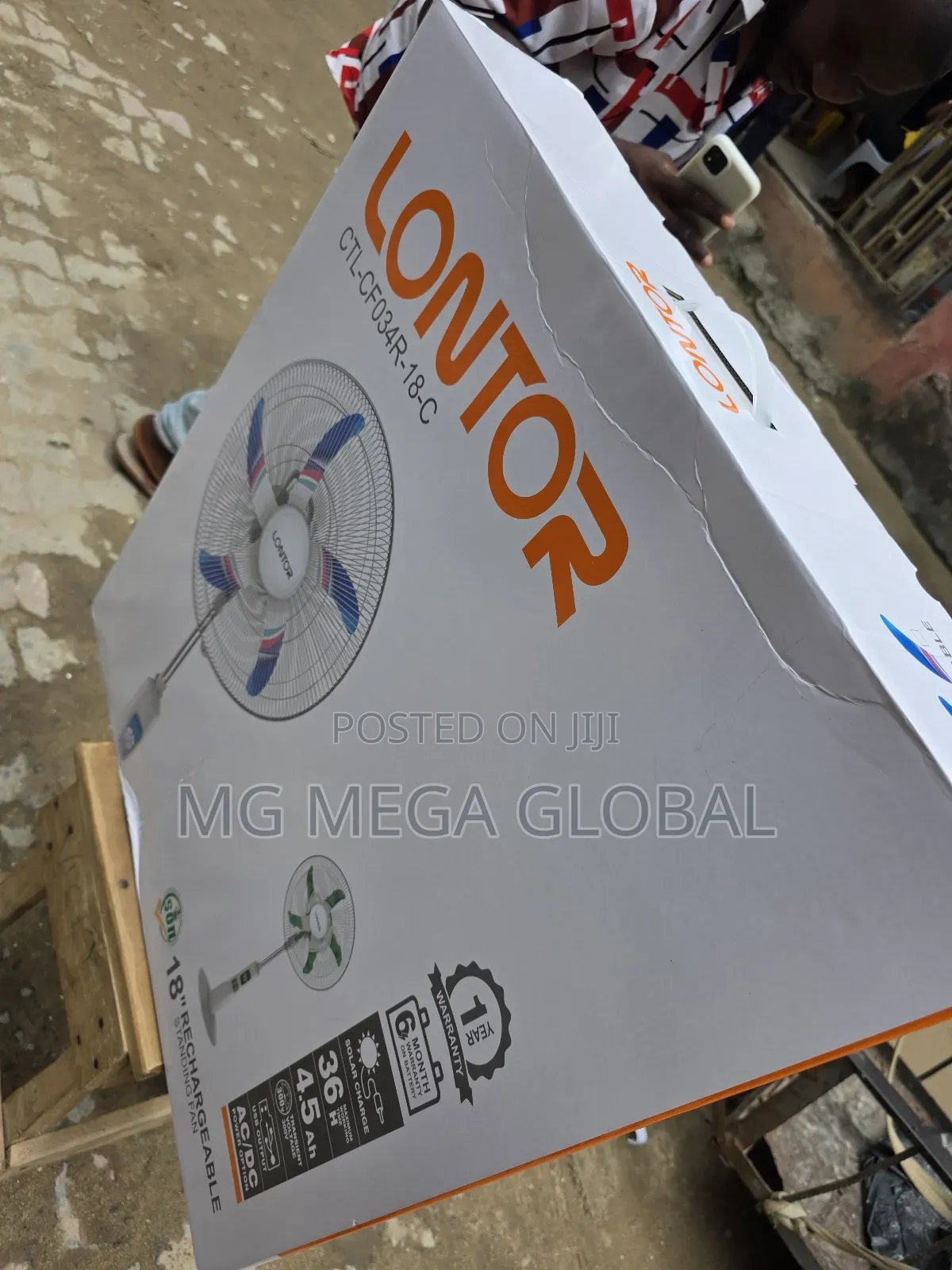 Lontor Rechargeable Fan 18"