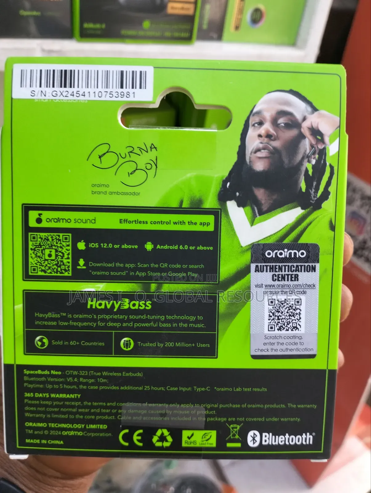 Oraimo Bluetooth Ear Buds Space Budsz Neo