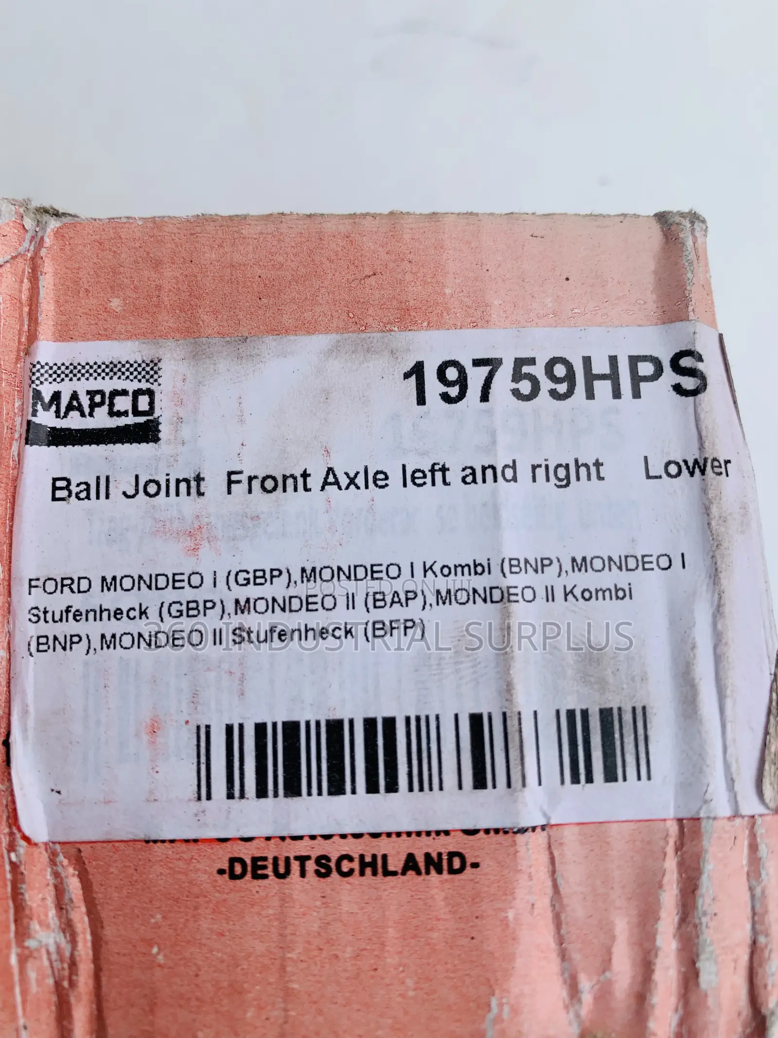 Genuine Mapco 19759hps Ball Joint