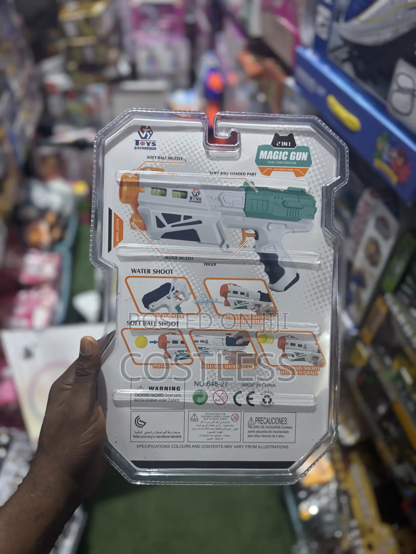 2 in 1 Magic Splash Gun Toy