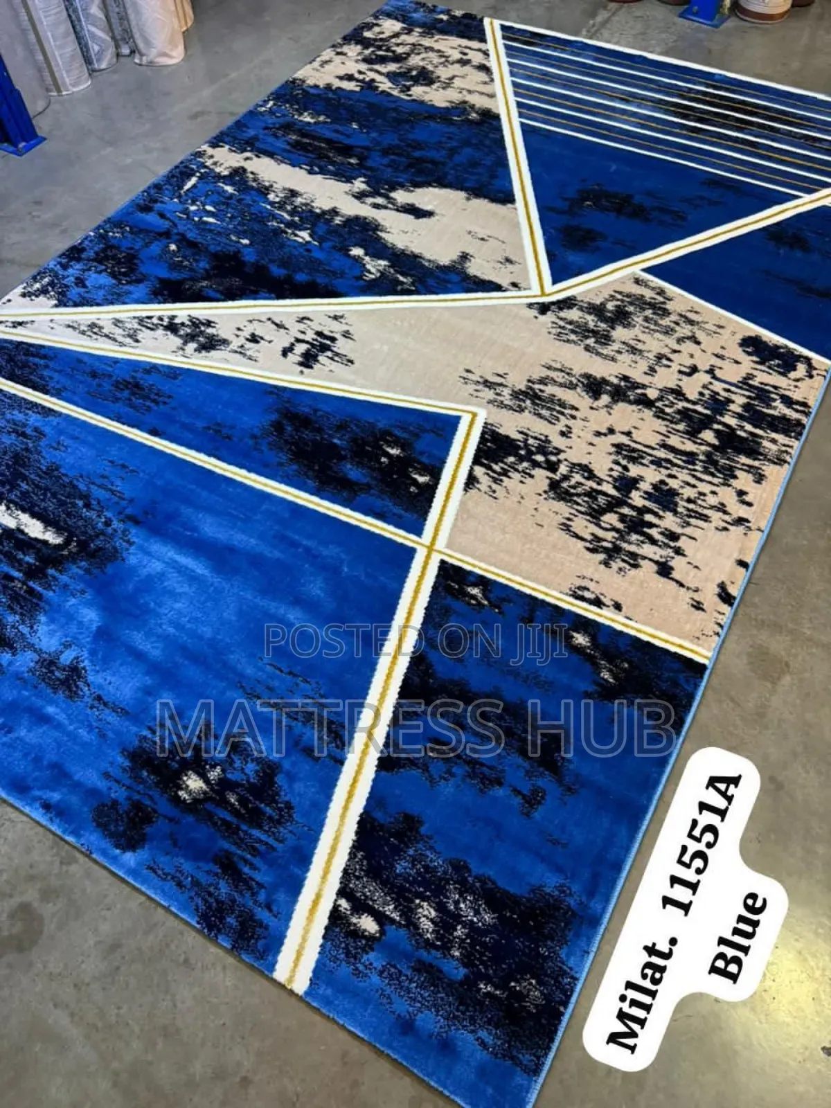 Classical Royal Blue Milat Turkish Center Rug 4 by 6 Ft